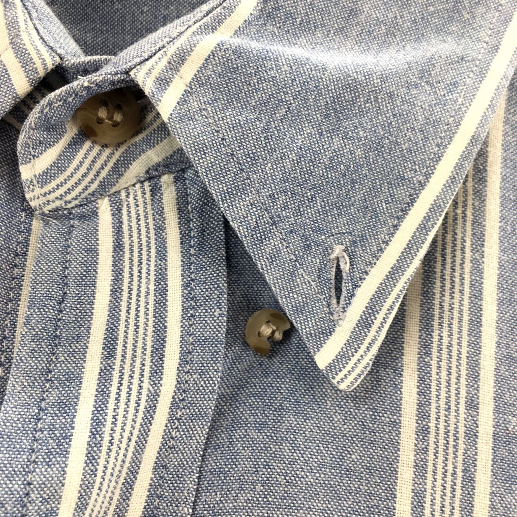 Jos. A. Bank Jos A Bank Joe's Casual Shirt Mens L Blue Striped Short Sleeve Button Up Cotton Size US L / EU 52-54 / 3 - 6 Thumbnail