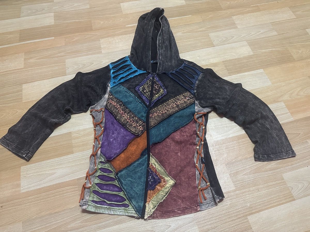 Japanese Brand Rare🔥 Leopards & Roses Patchwork Japanese Style Hoodie Size US M / EU 48-50 / 2 - 1 Thumbnail