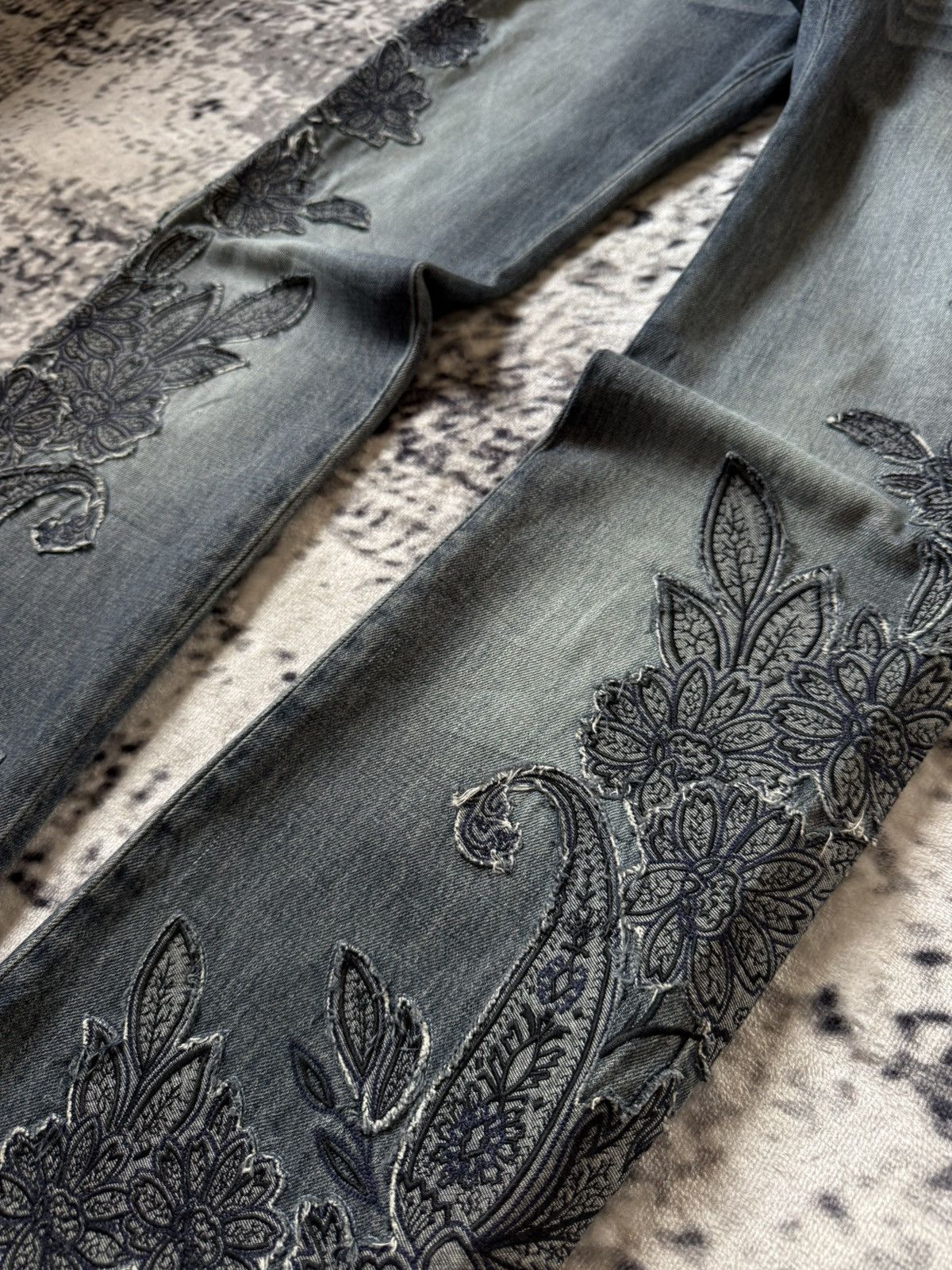 GOSTAR DE FUGA Sportmax Code By Max Mara Ornamental Embroidery Flared Jeans Size US 30 / EU 46 - 6 Thumbnail