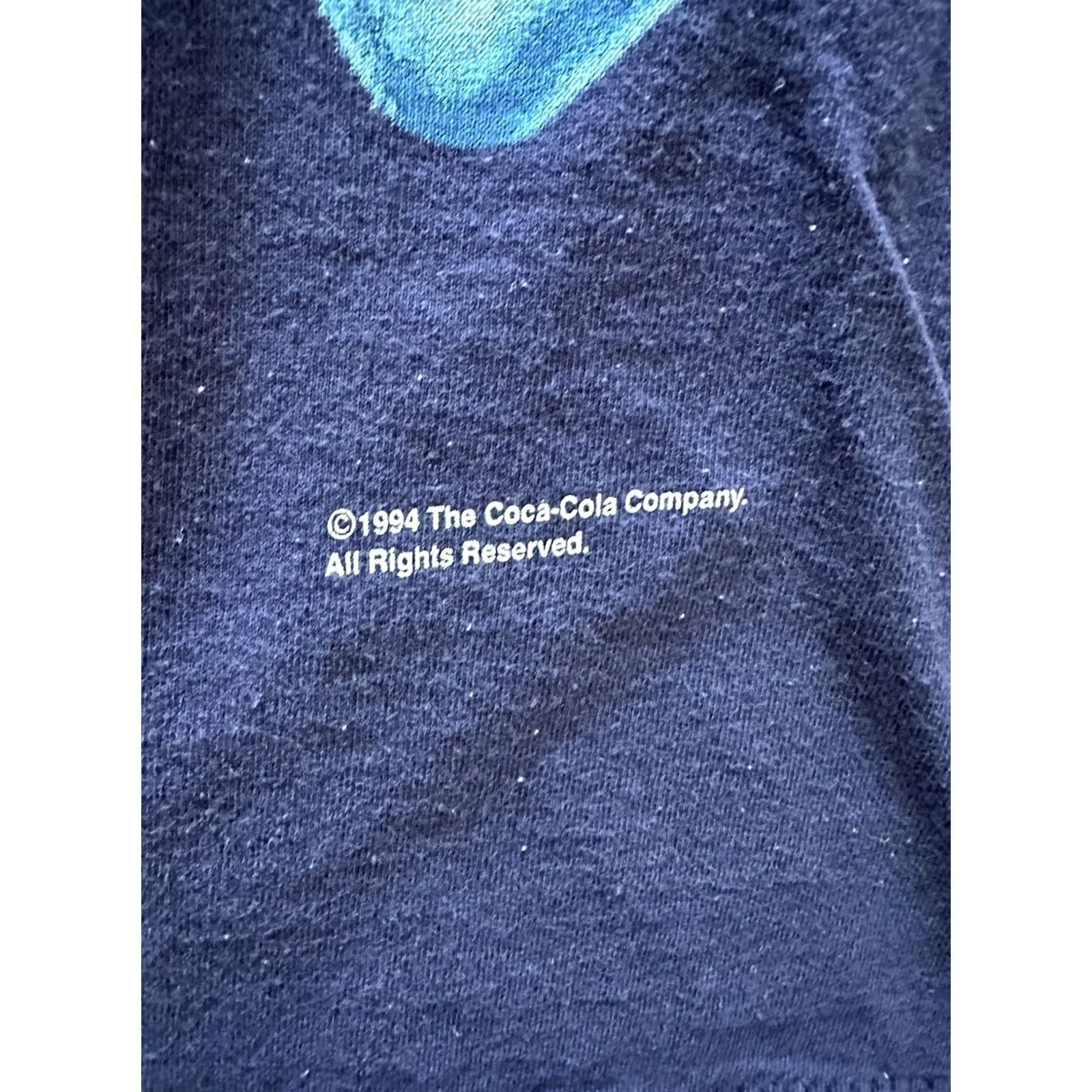 Vintage VINTAGE Coca-Cola Polar Bear Shirt 90s Graphic Print Crew Neck Short Sleeve Navy Blue M Mens Size US M / EU 48-50 / 2 - 4 Thumbnail