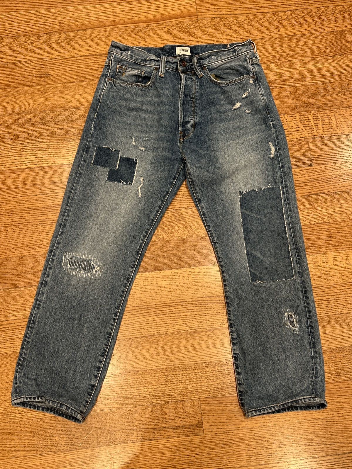 Todd Snyder Classic Fit Patchwork Denim Jeans Size US 31 - 1 Thumbnail