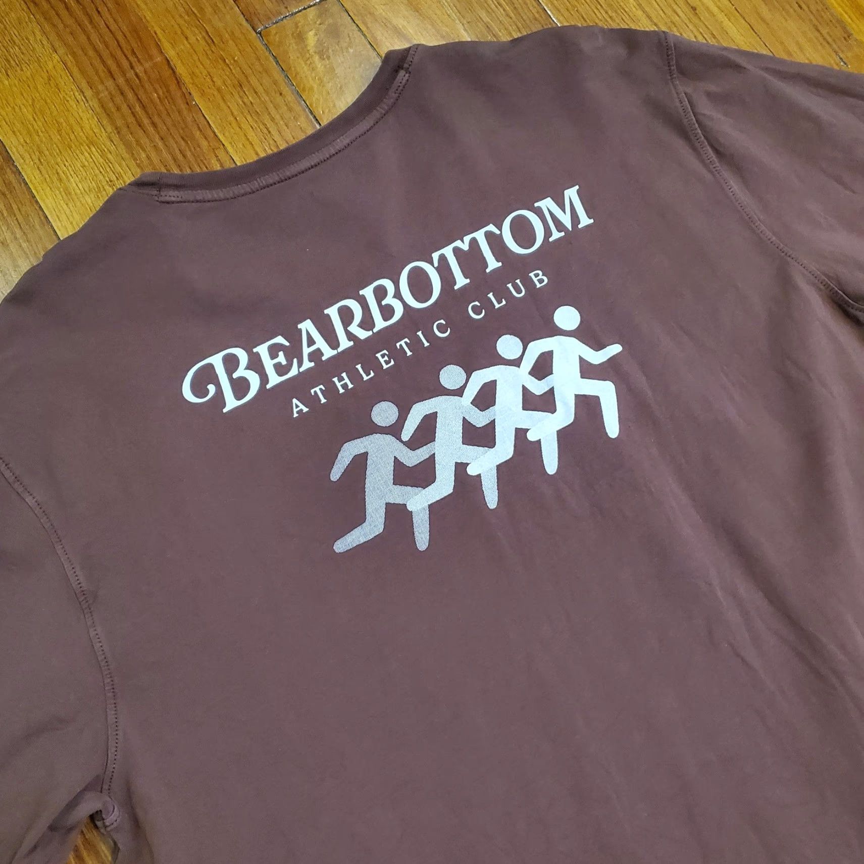 Vintage Bearbottom Shirt Mens XL Brown Athletic Club Running Graphic Performance Tee Size US XL / EU 56 / 4 - 2 Thumbnail