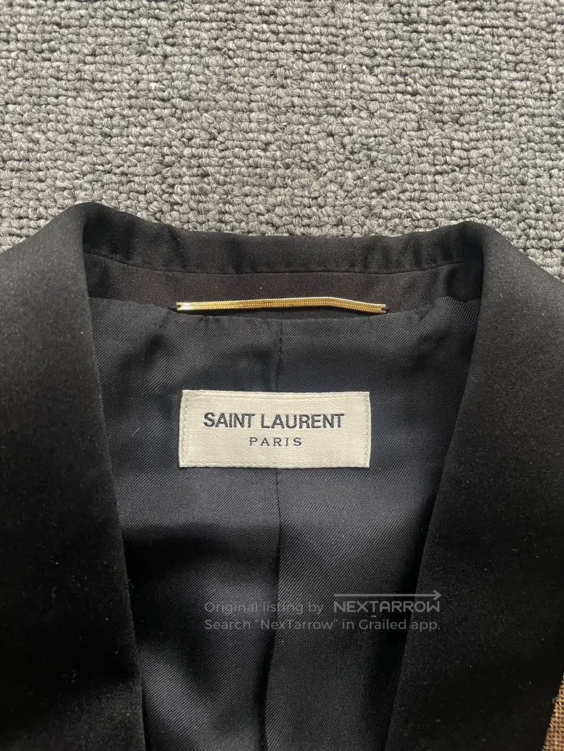 Saint Laurent Paris Saint Laurent Paris Golden Silk Woven Mandarin Collar Suit Size XS / US 0-2 / IT 36-38 - 3 Thumbnail