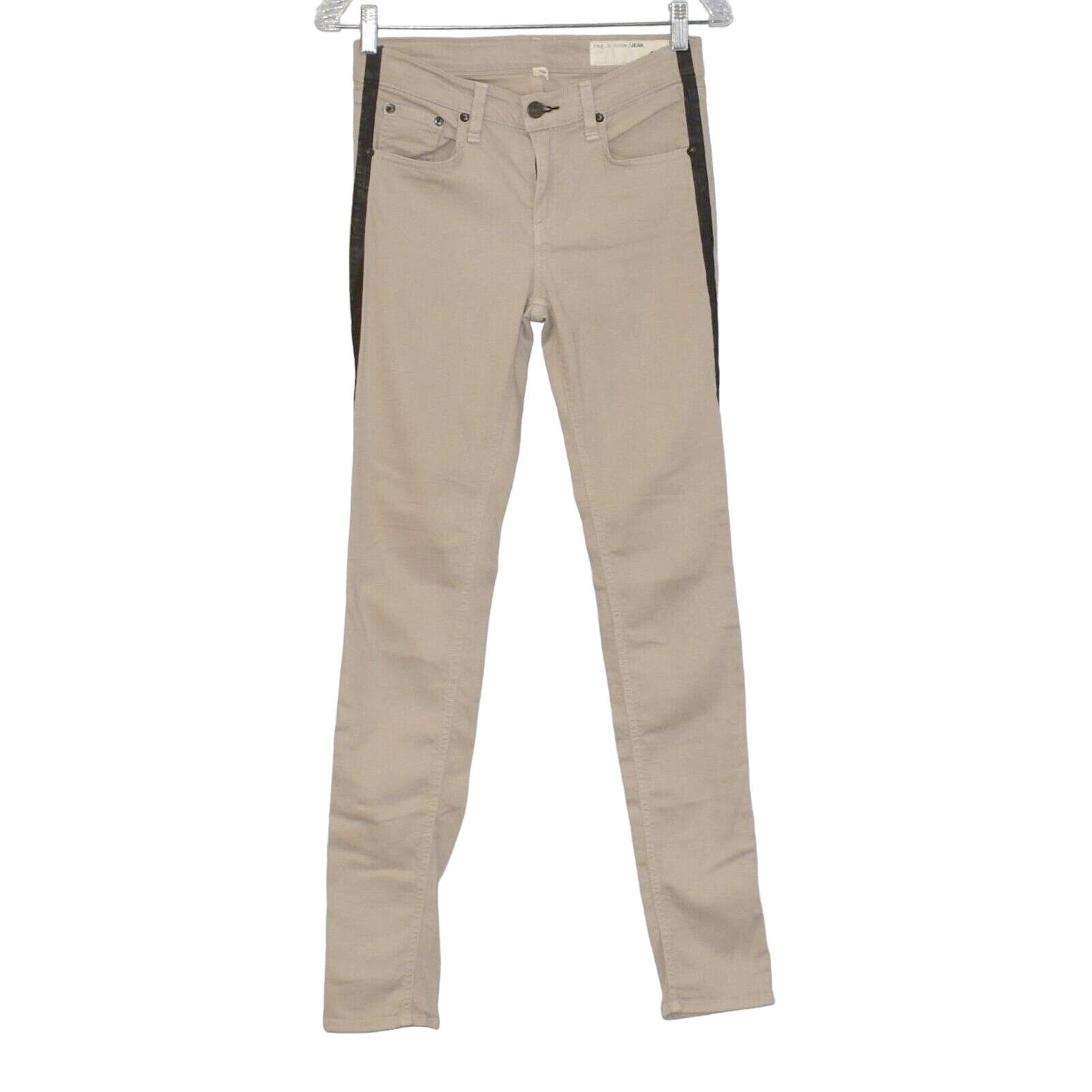 Rag & Bone RAG & BONE Beige W/Black Stripe Skinny Jeans Size 26 W28 Size 28" / US 6 / IT 42 - 1 Thumbnail