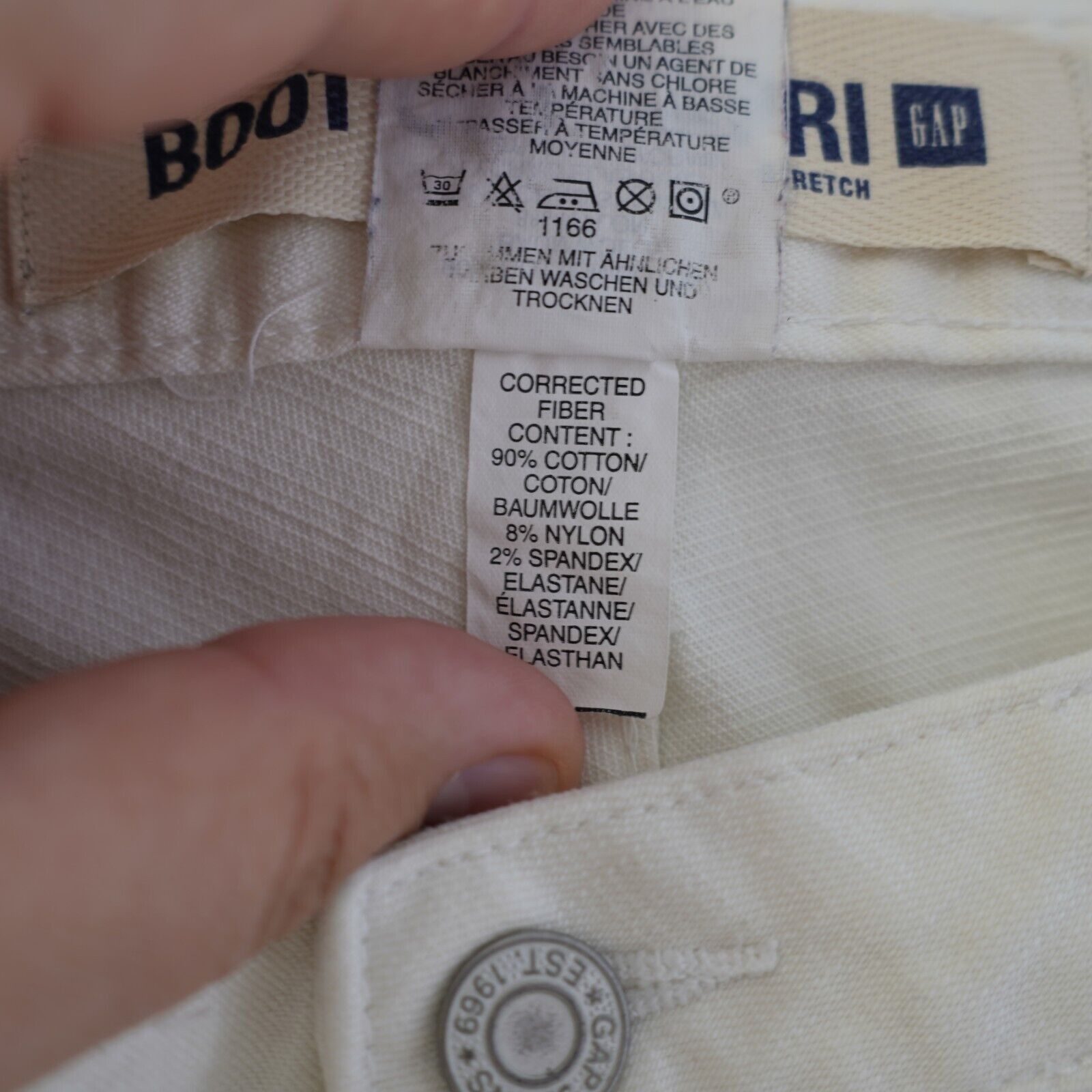 Gap Gap White Denim Boot Cut Capri Stretch Jeans 32/18 Mid Rise Size 32" / US 10 / IT 46 - 6 Thumbnail