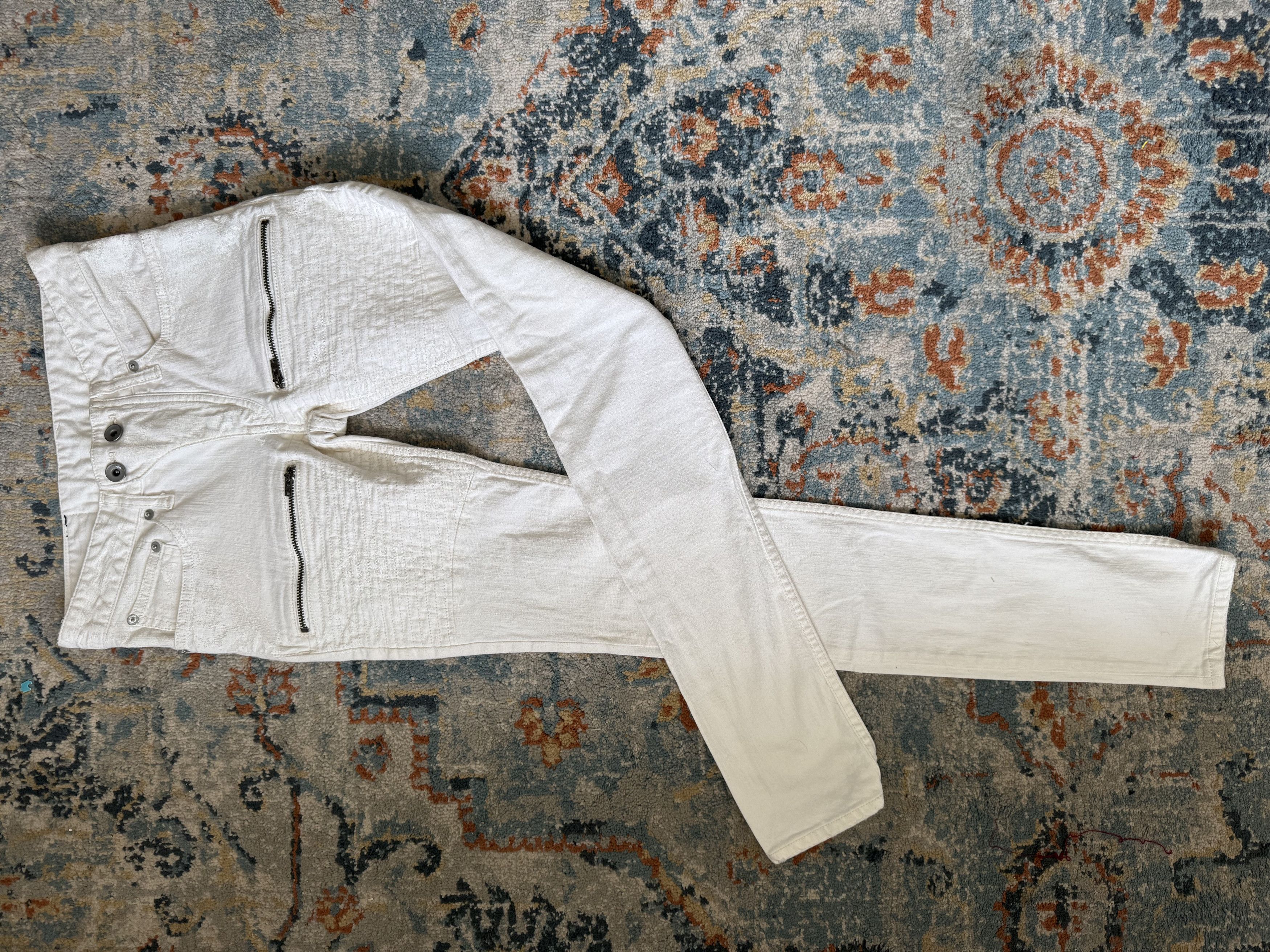 Le Grande Bleu (L.G.B.) L.G.B Archive White Painted Biker Skinny Jeans Sz 25 Japan Size 25" / US 0 / IT 36 - 4 Thumbnail