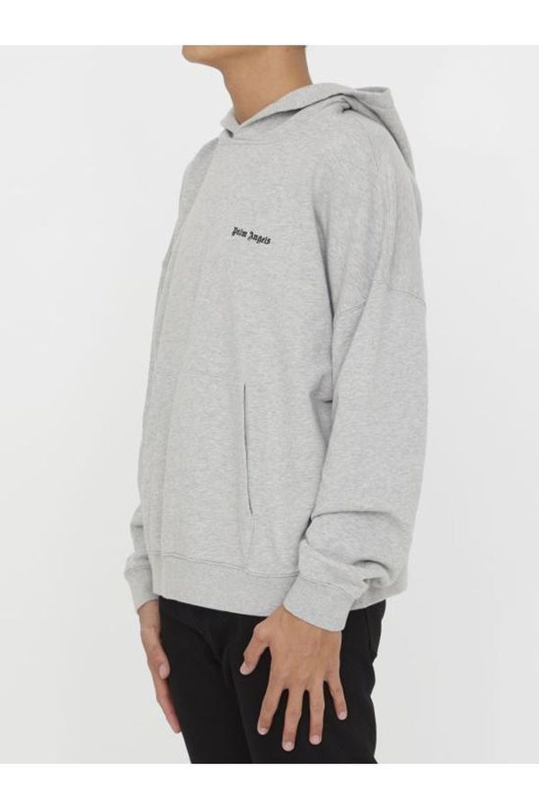 Palm Angels o1gr1nt0325 Embroidered Logo Hoodie in Grey Size US XS / EU 42 / 0 - 3 Thumbnail