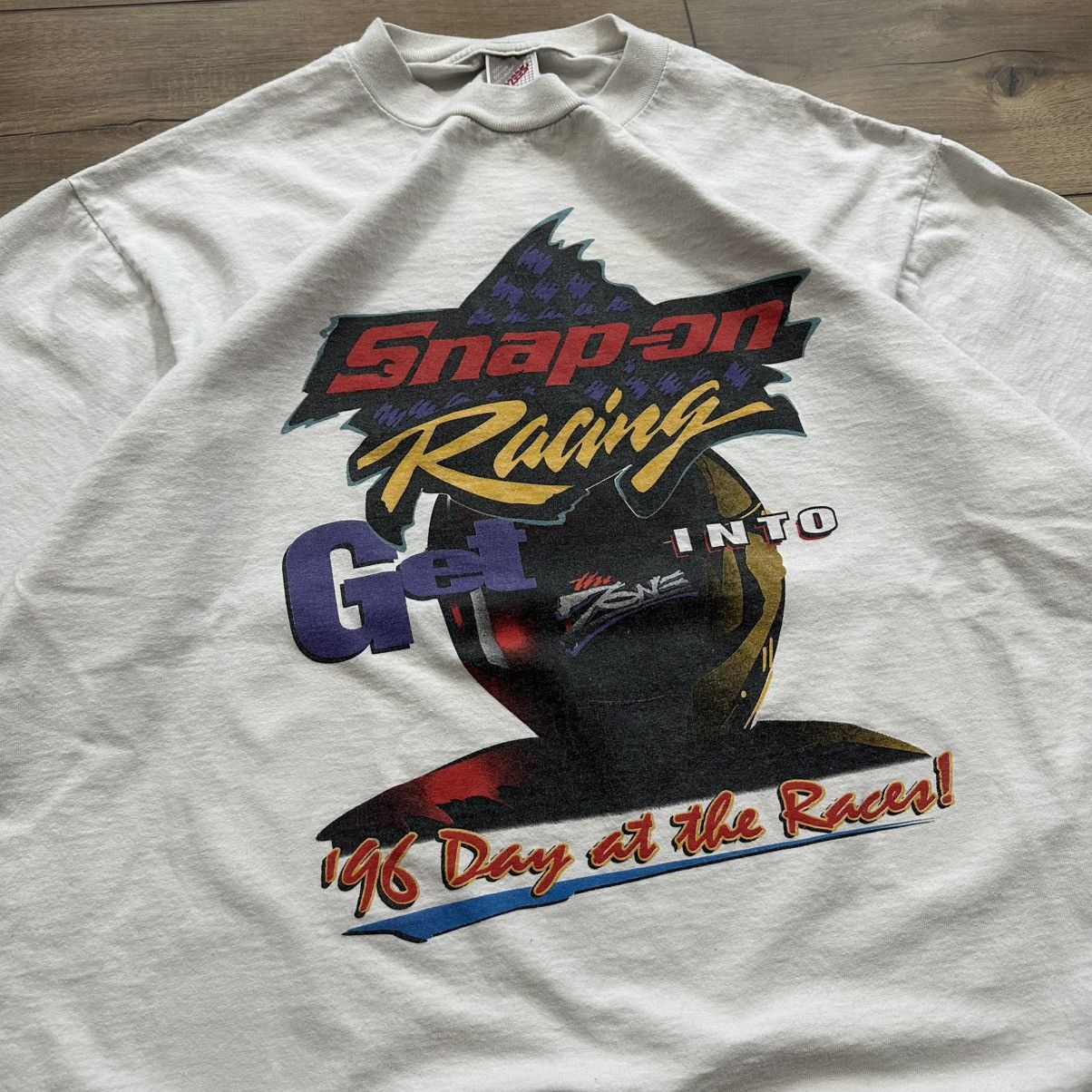 Jerzees Vintage 1996 Snap On Racing Day at the Race Graphic Tee Size US XL / EU 56 / 4 - 4 Thumbnail