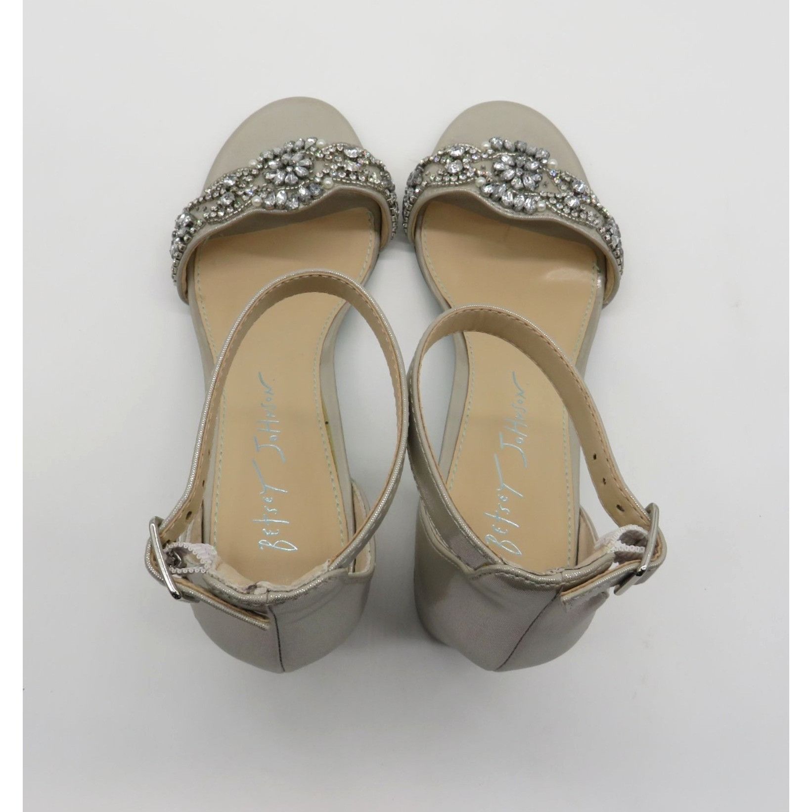 Betsey Johnson Betsey Johnson Women's Silver Block Heel Sandals Rhinestone Size US 5.5 / IT 35.5 - 4 Thumbnail