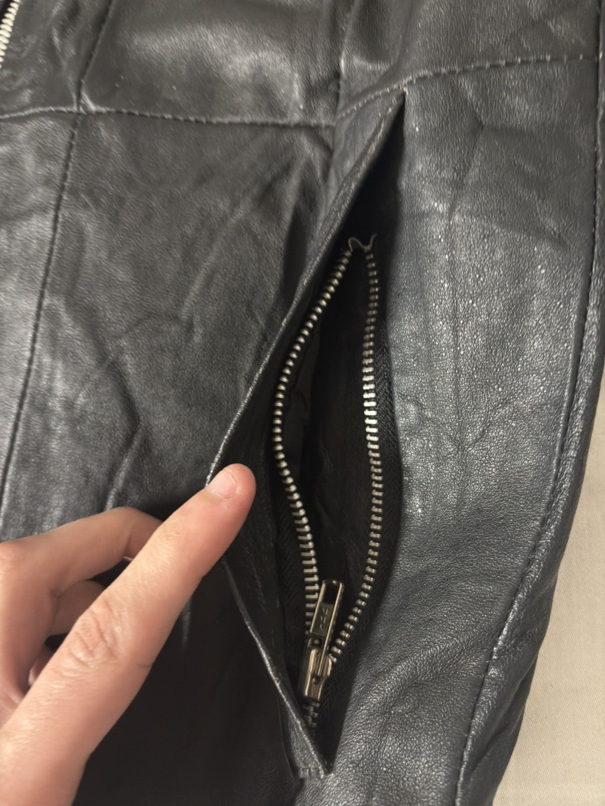 Ekam Ekam Extra Long sleeve leather jacket Size US M / EU 48-50 / 2 - 6 Thumbnail