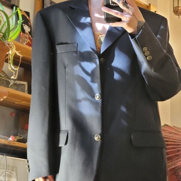 Oscar De La Renta Oscar De La Renta 100% Pure Virgin Wool Vintage Blazer -44 S Size 44S - 2 Thumbnail