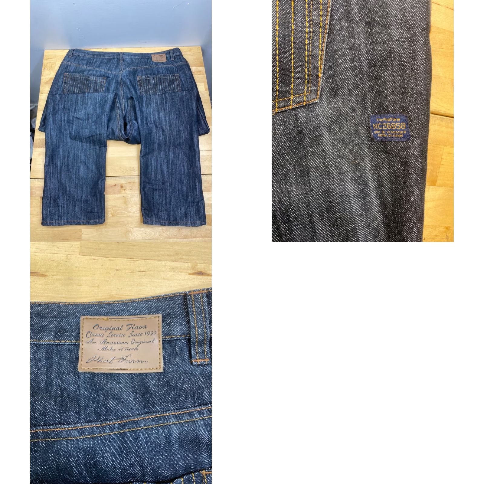 Phat Farm Phat Farm Jeans Mens 46x32 Denim Blue Baggy Loose Straight 90s Casual Mens Size US 30 / EU 46 - 9 Thumbnail
