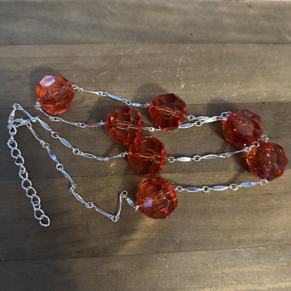 Other Chunky orange bead station necklace Size ONE SIZE - 2 Thumbnail