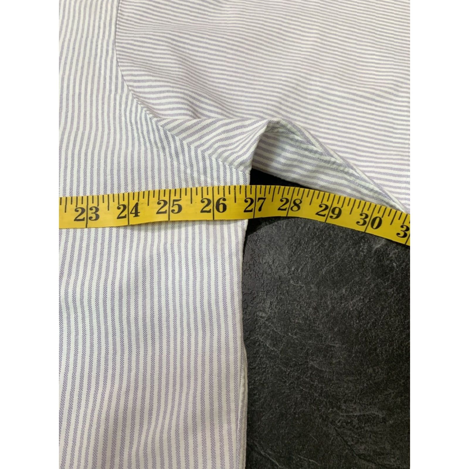 Ralph Lauren Ralph Lauren Men's Striped Cotton Button Down Short Sleeve Shirt Large White Purple Size US L / EU 52-54 / 3 - 7 Thumbnail