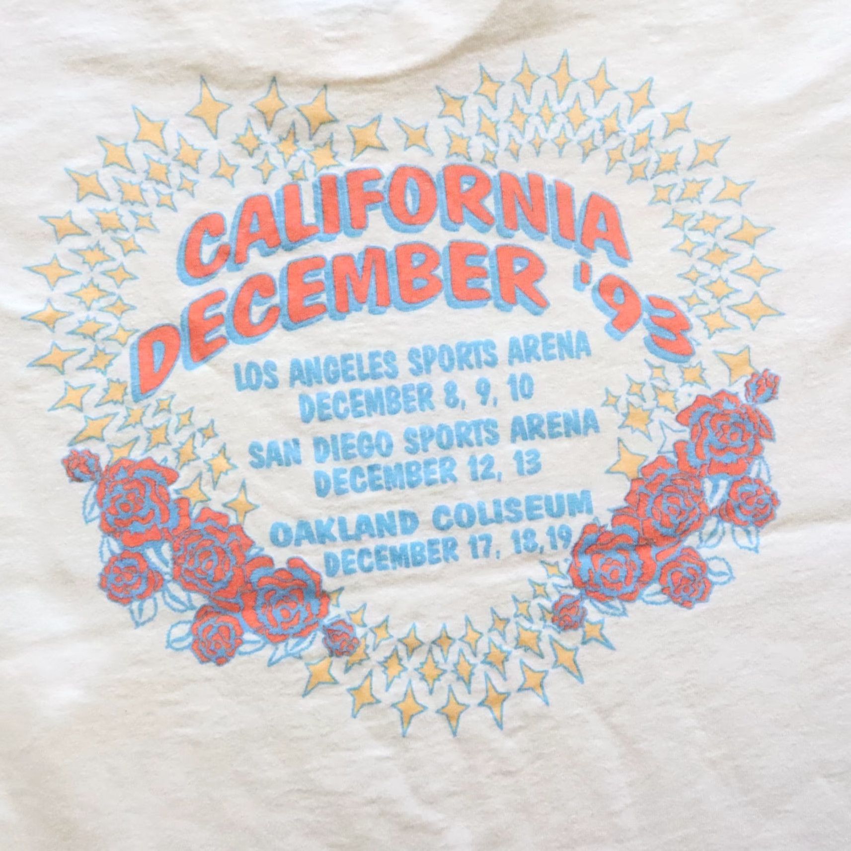 Vintage VINTAGE Grateful Dead Tshirt California '93 Tour Graphic XL White Mens Size US XL / EU 56 / 4 - 4 Thumbnail