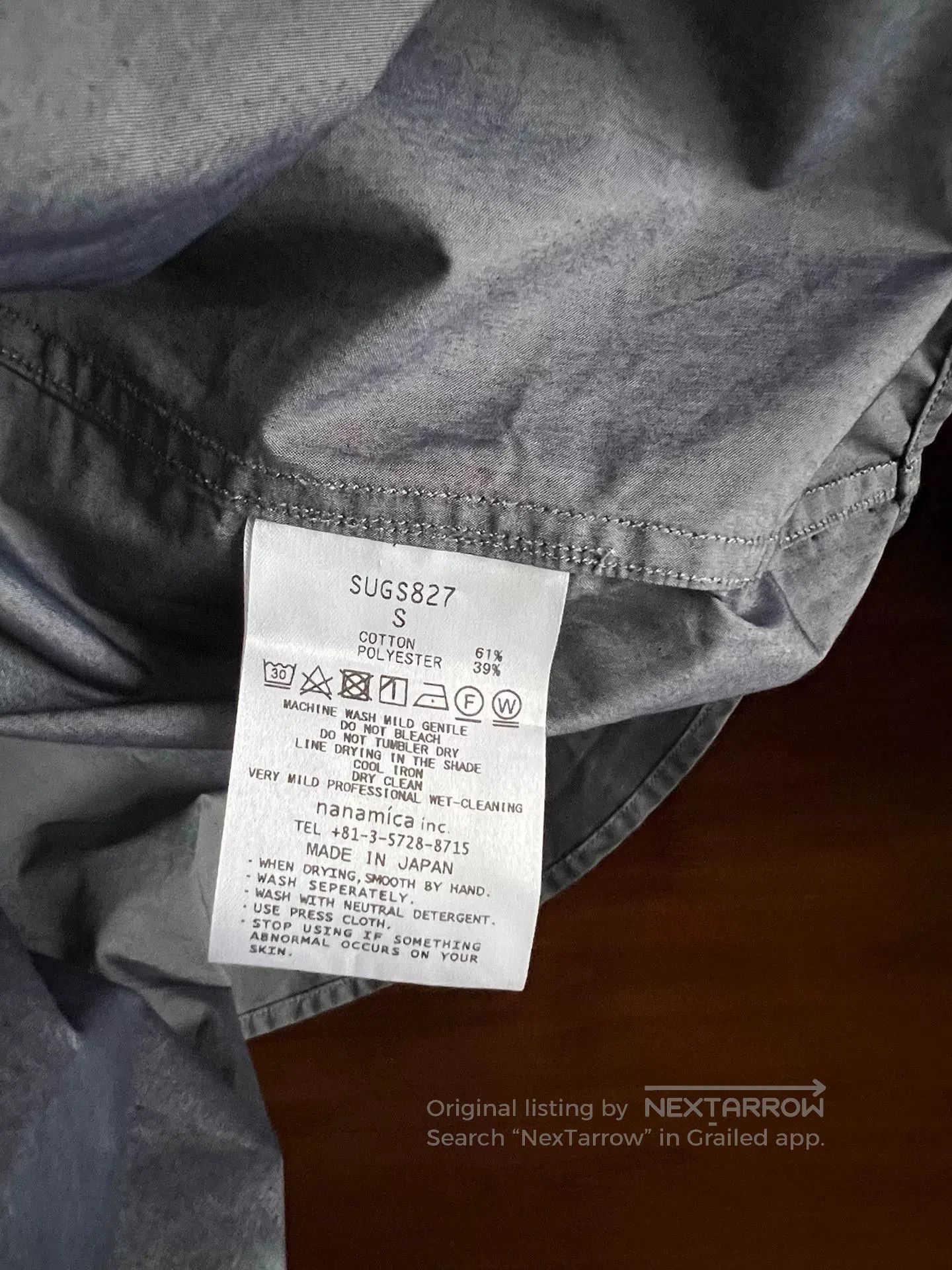 Nanamica gray blue short sleeve shirt for summer. Size US S / EU 44-46 / 1 - 8 Thumbnail