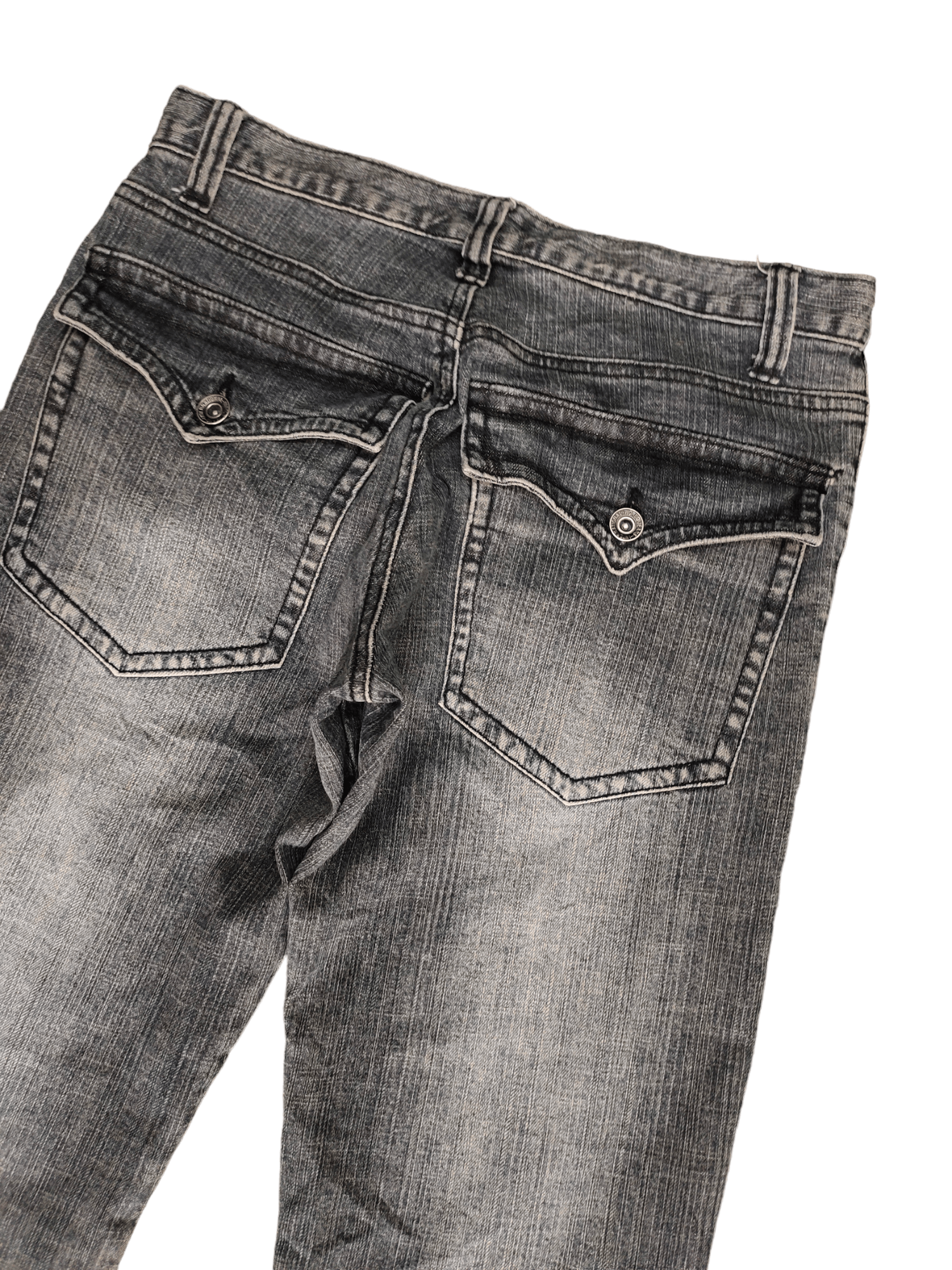 If Six Was Nine Flare Jeans Nylaus Distress Faded Boot Cut Y2k Mudmax Size US 29 - 14 Thumbnail