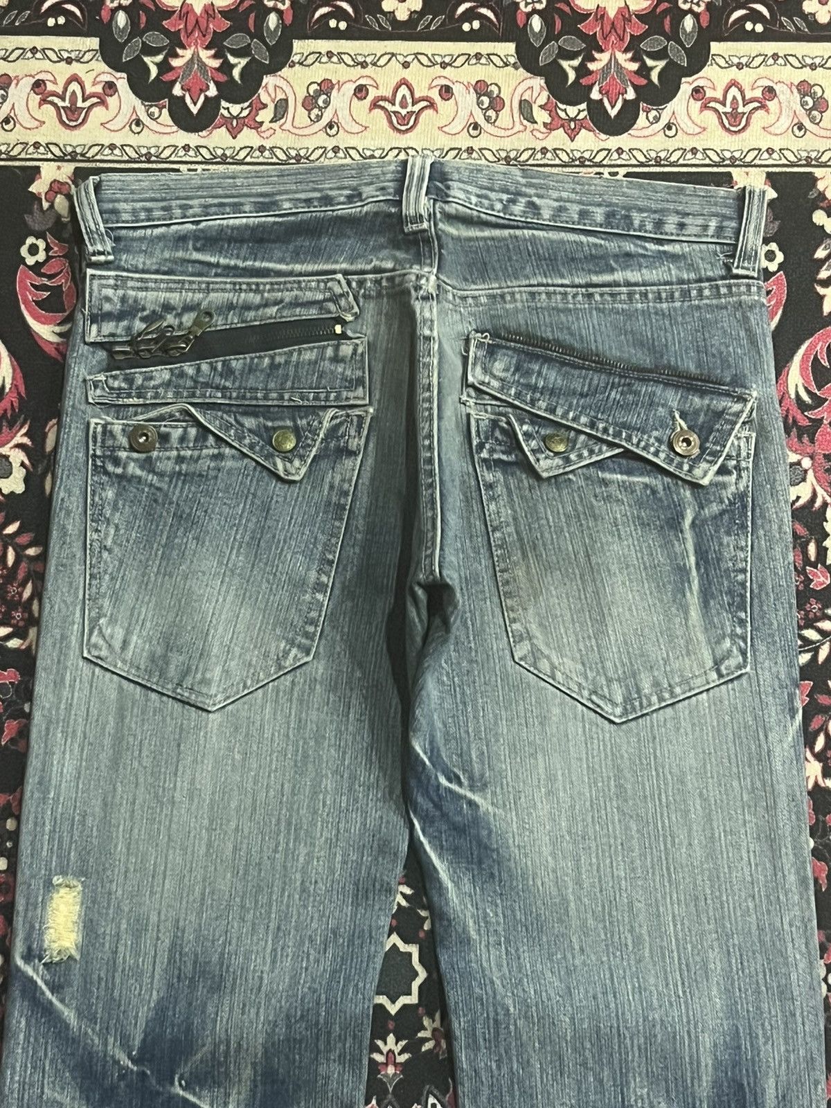 Le Grande Bleu (L.G.B.) Japanese Limited Dystopian Distress Blue Washed Grunge Jeans Size US 32 / EU 48 - 6 Thumbnail