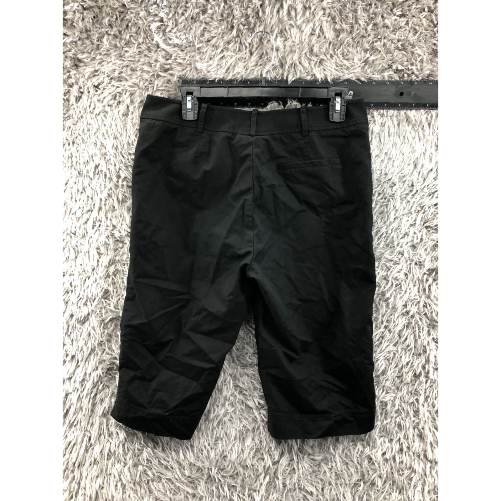 Vintage Lafayette 148 Bermuda Shorts Womens Size 8 Mid Rise Dark Wash Black Hook Eye Shirt Size 30" / US 8 / IT 44 - 4 Thumbnail