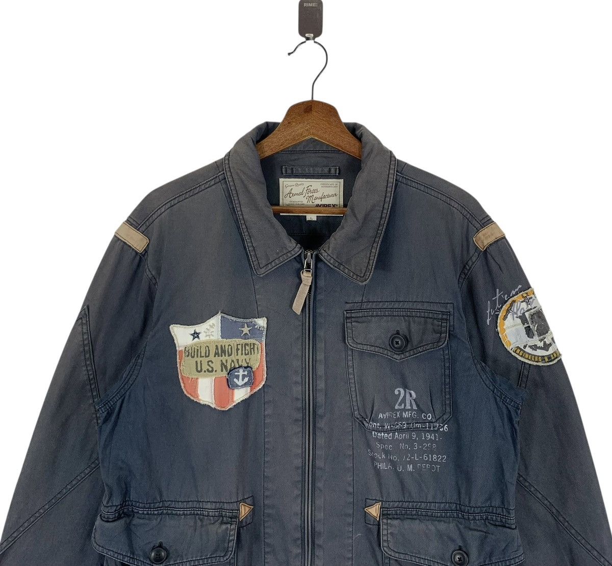 Avirex Vintage Avirex Armed Forces U.S. Navy Full Zip Jacket Size US L / EU 52-54 / 3 - 4 Thumbnail