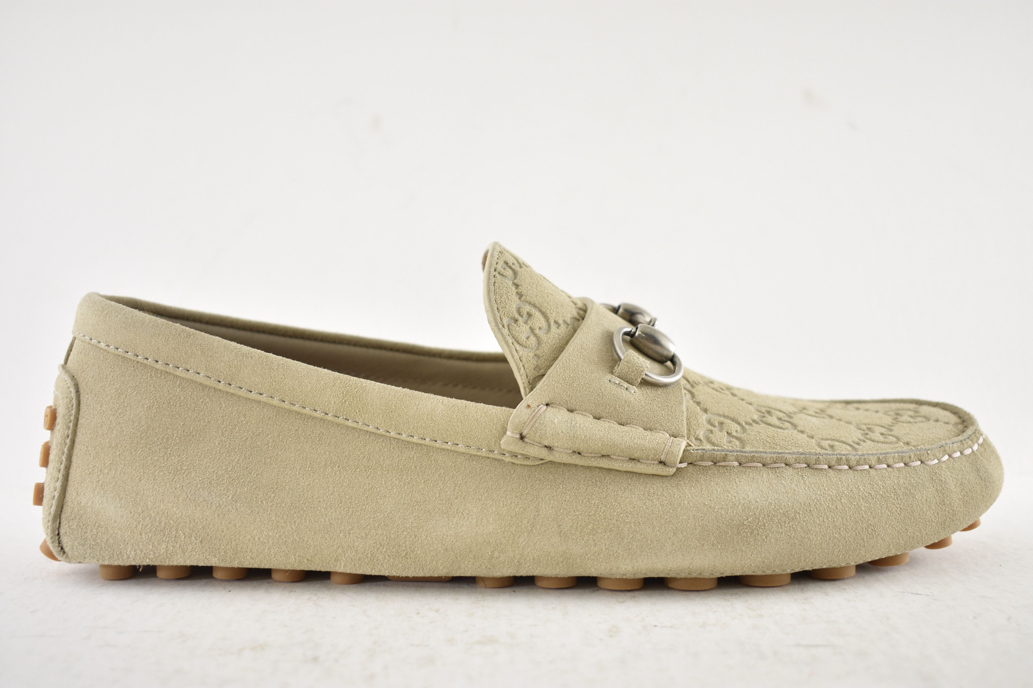 Gucci Gucci Oatmeal Suede Logo Horsebit Driver Loafer G 11 US 12 Size US 12 / EU 45 - 2 Thumbnail