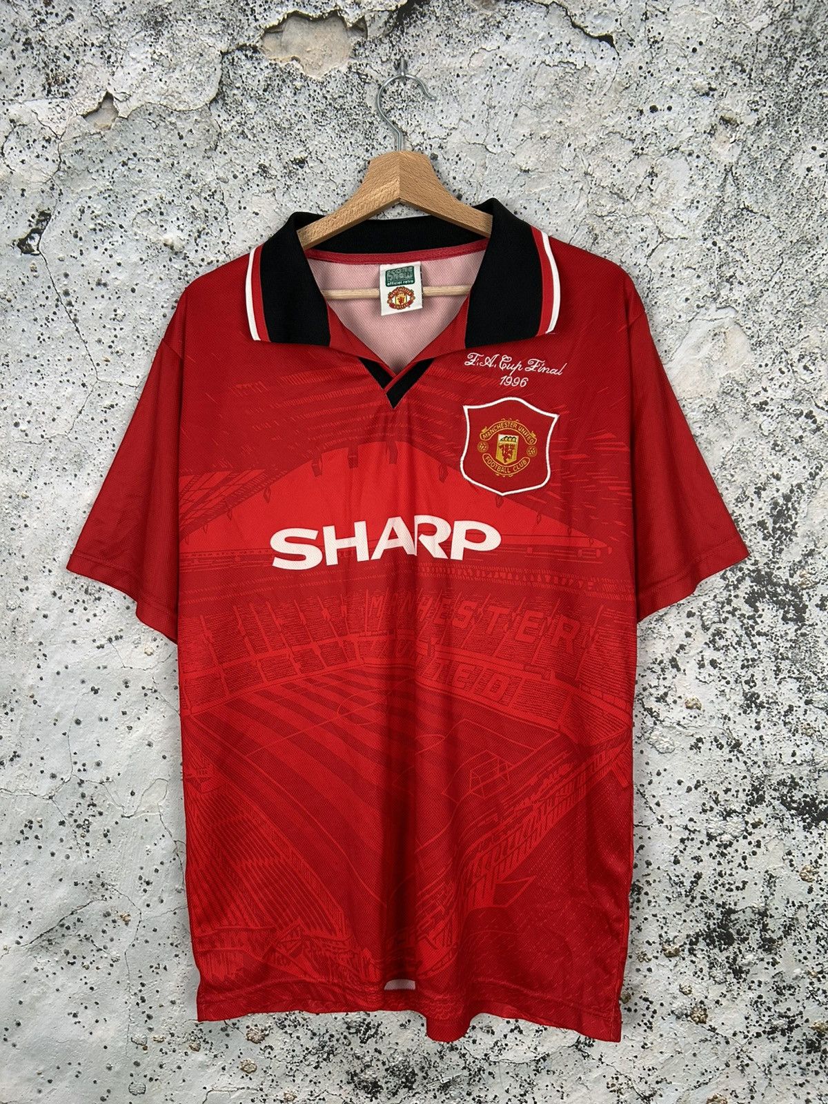 Vintage Manchester United Soccer Draw Retro Jersey Football Sport Size US L / EU 52-54 / 3 - 1 Thumbnail