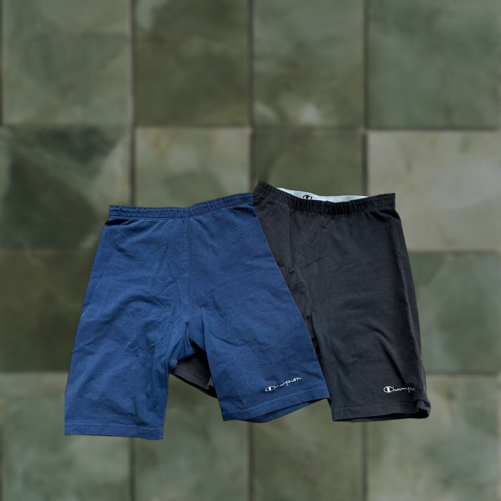 Champion 2 Vtg Champion Womens Bike Shorts Compression Size XL Navy Athletic USA AS IS Size 40" / US 18 - 1 Thumbnail