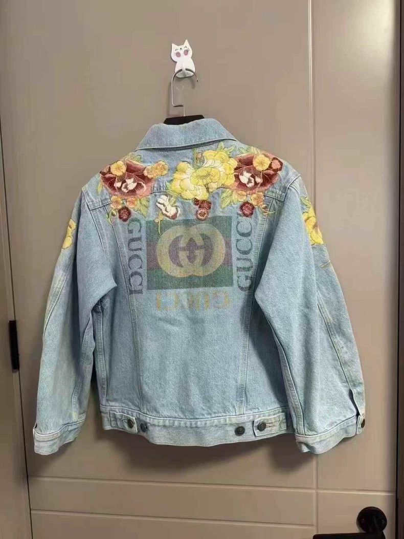 Gucci Gucci The logo behind the floral pattern makes an old denim Size US XXS / EU 40 - 2 Thumbnail