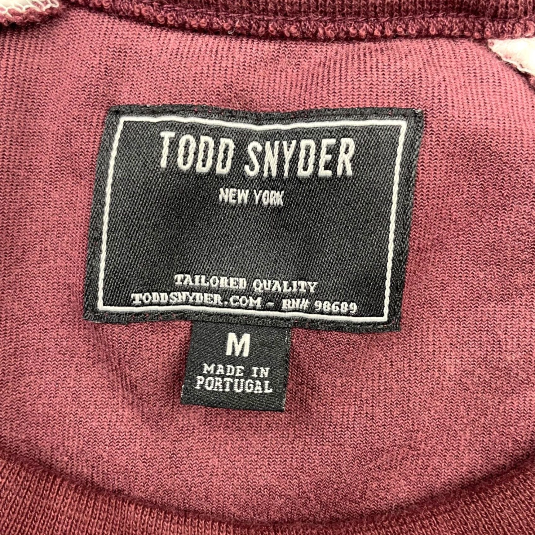 Todd Snyder Todd Snyder Men's Velvet/Velour Hoodie Burgundy/White Crewneck Medium Regular Size US M / EU 48-50 / 2 - 4 Thumbnail
