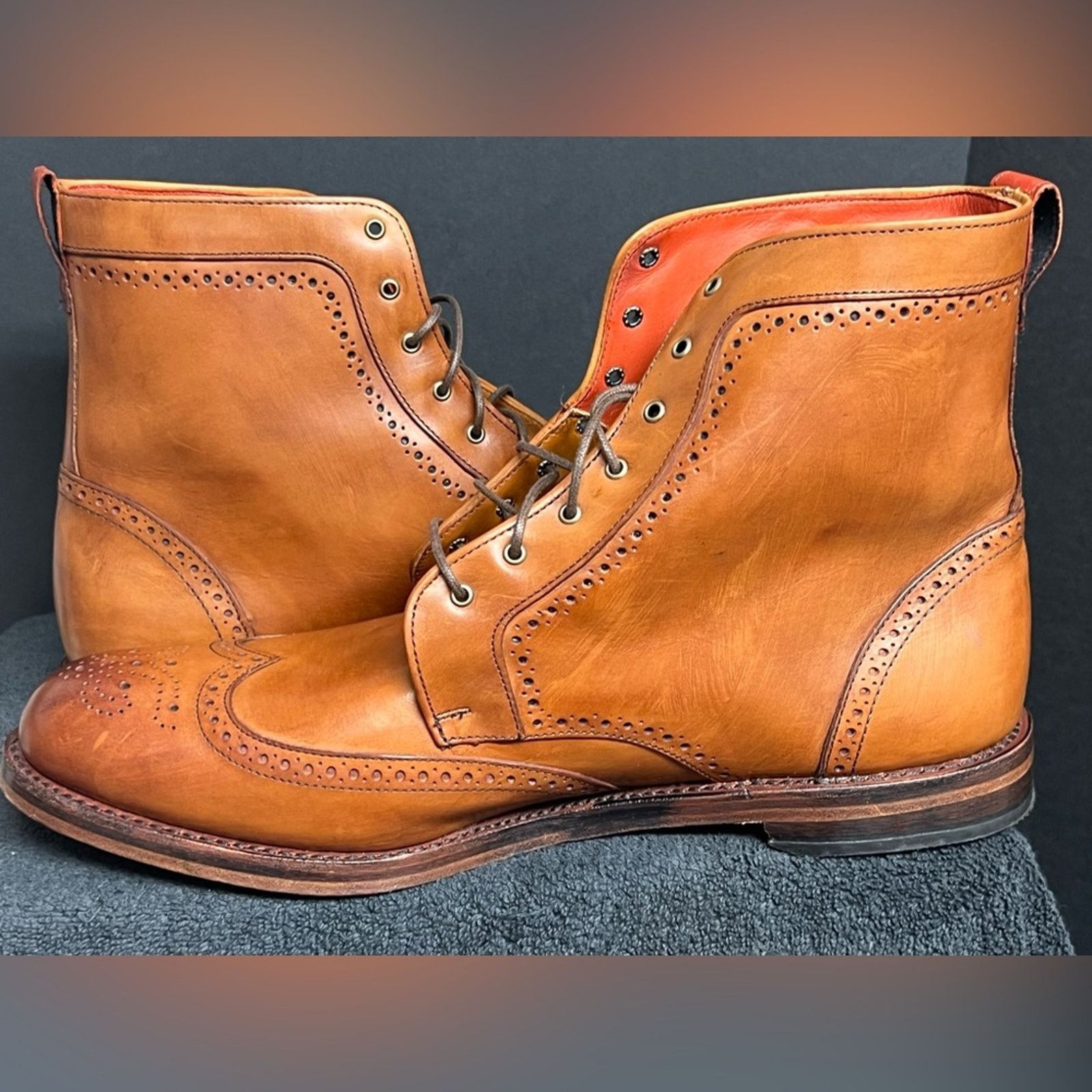 Allen Edmonds Allen Edmonds Dalton Wingtip Boots Men Tan BARELY WORN Size US 15 / EU 48 - 6 Thumbnail