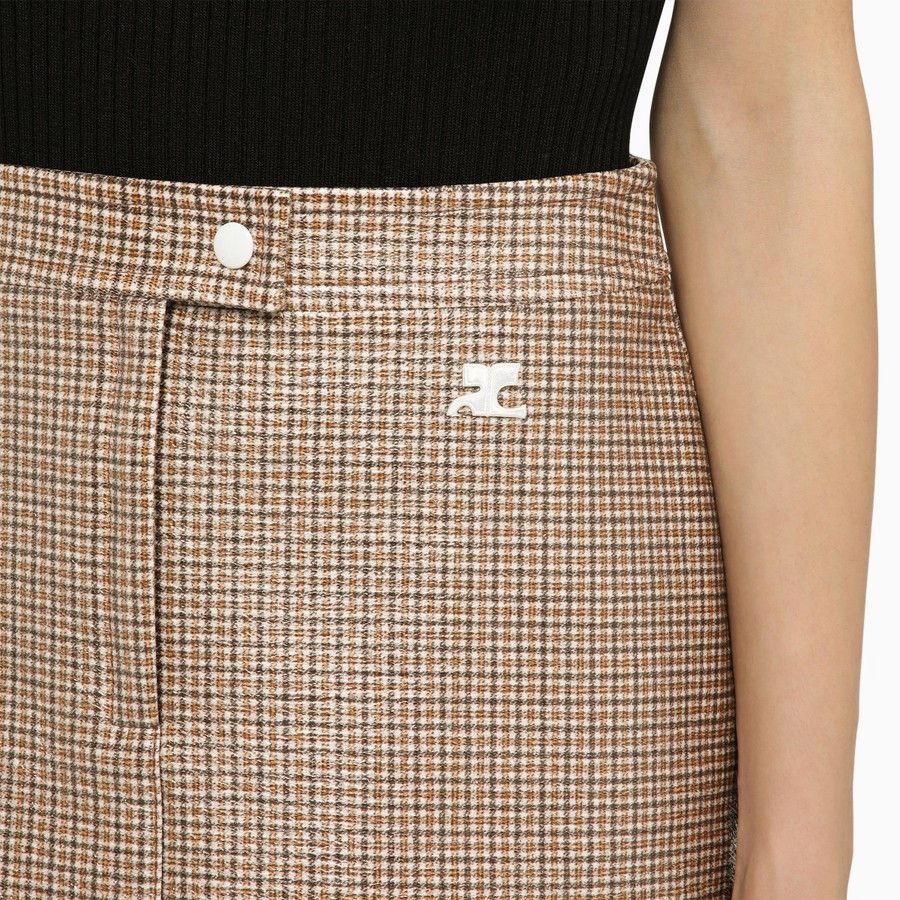 Courreges o1d2blof0824 Plaid Mini Skirt in Brown Size 26" / US 2 / IT 38 - 5 Thumbnail