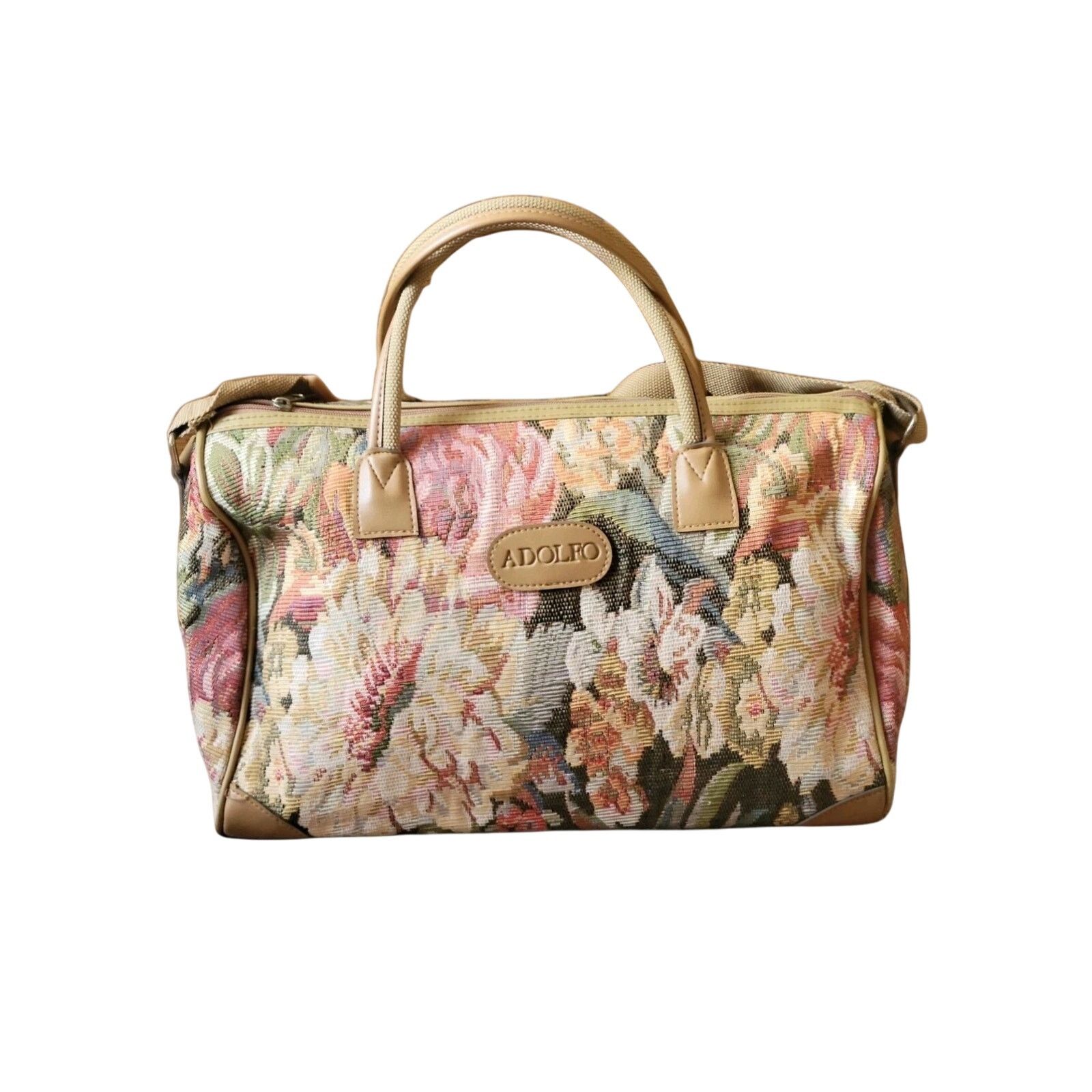 Other Adolfo VTG Floral Tapestry Bag Duffel Tote With Makeup Bag Size ONE SIZE - 2 Thumbnail