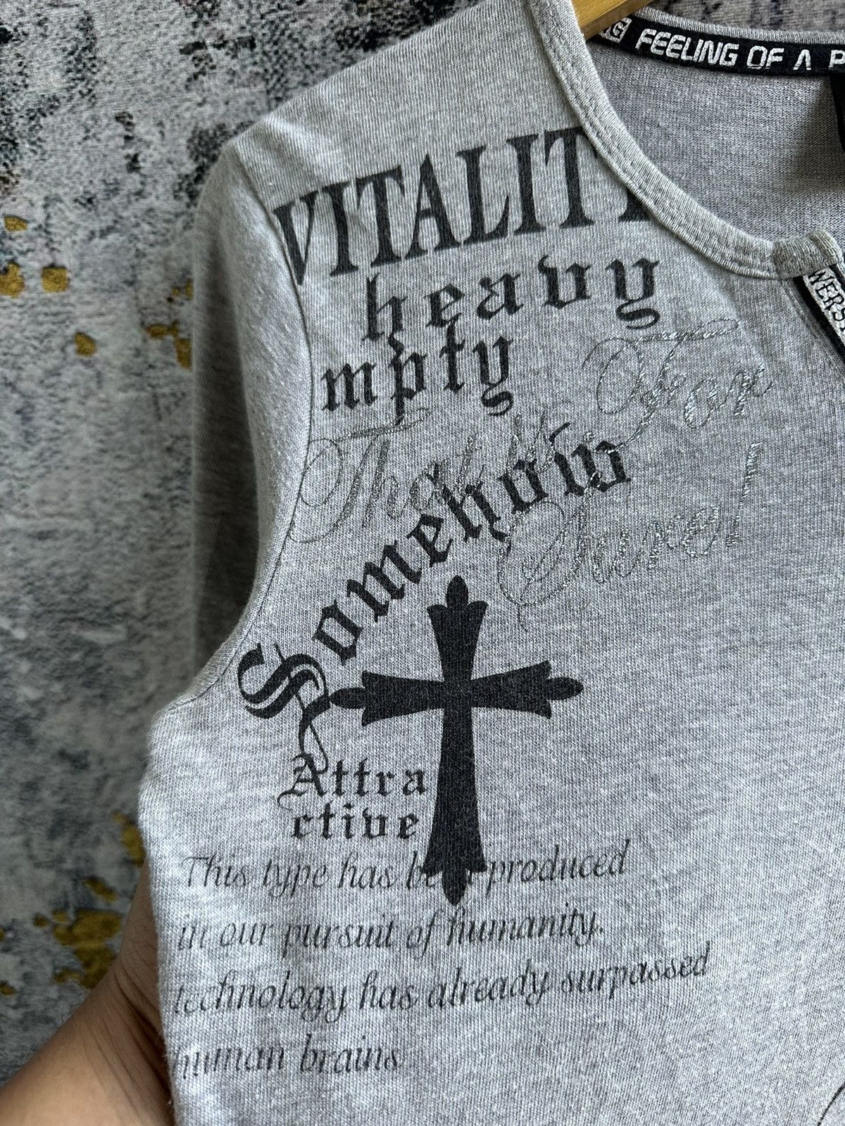 If Six Was Nine SICK CROSS JAPANESE S01 CRAZY POEM LS DOUBLE LAYER Size XS / US 0-2 / IT 36-38 - 3 Thumbnail