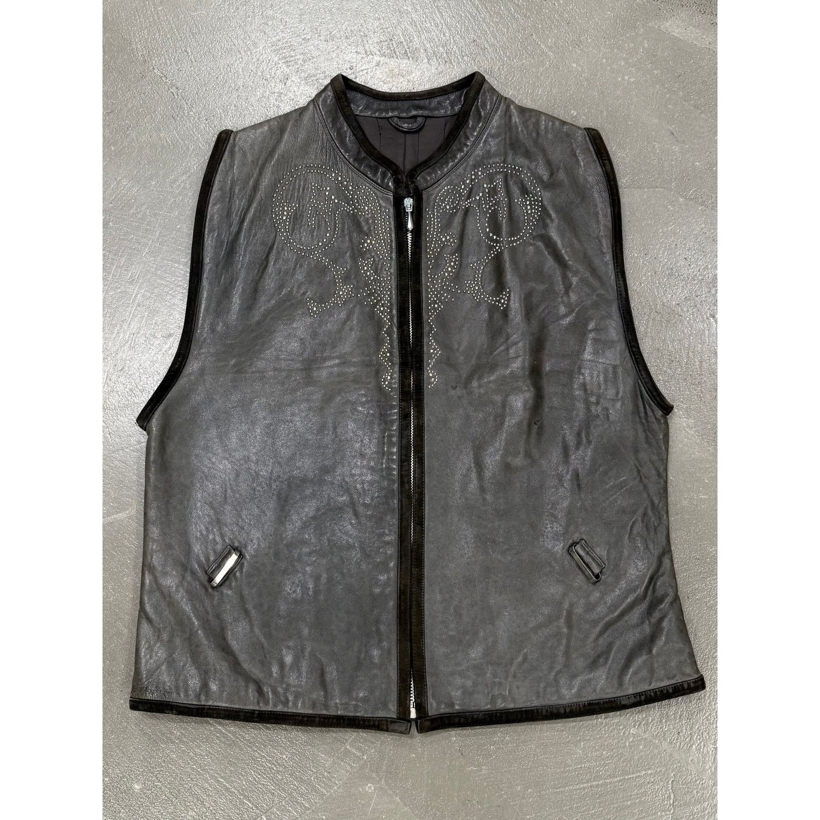 Versace 1980s Gianni Versace studded leather vest Size 44R - 1 Thumbnail