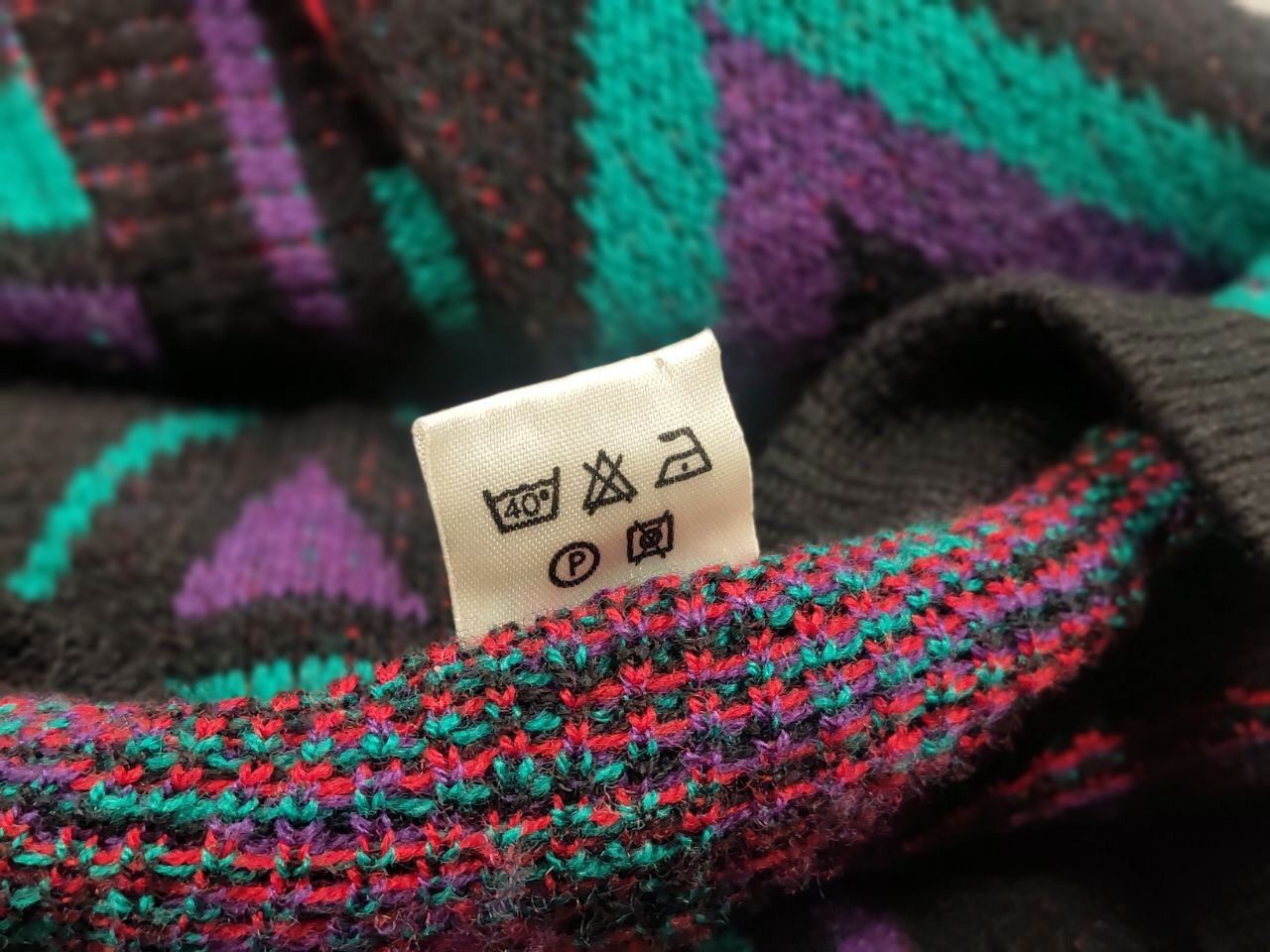 Japanese Brand Vintage 90's Japan style geometric knit Sweater Cardigan Size US L / EU 52-54 / 3 - 17 Thumbnail