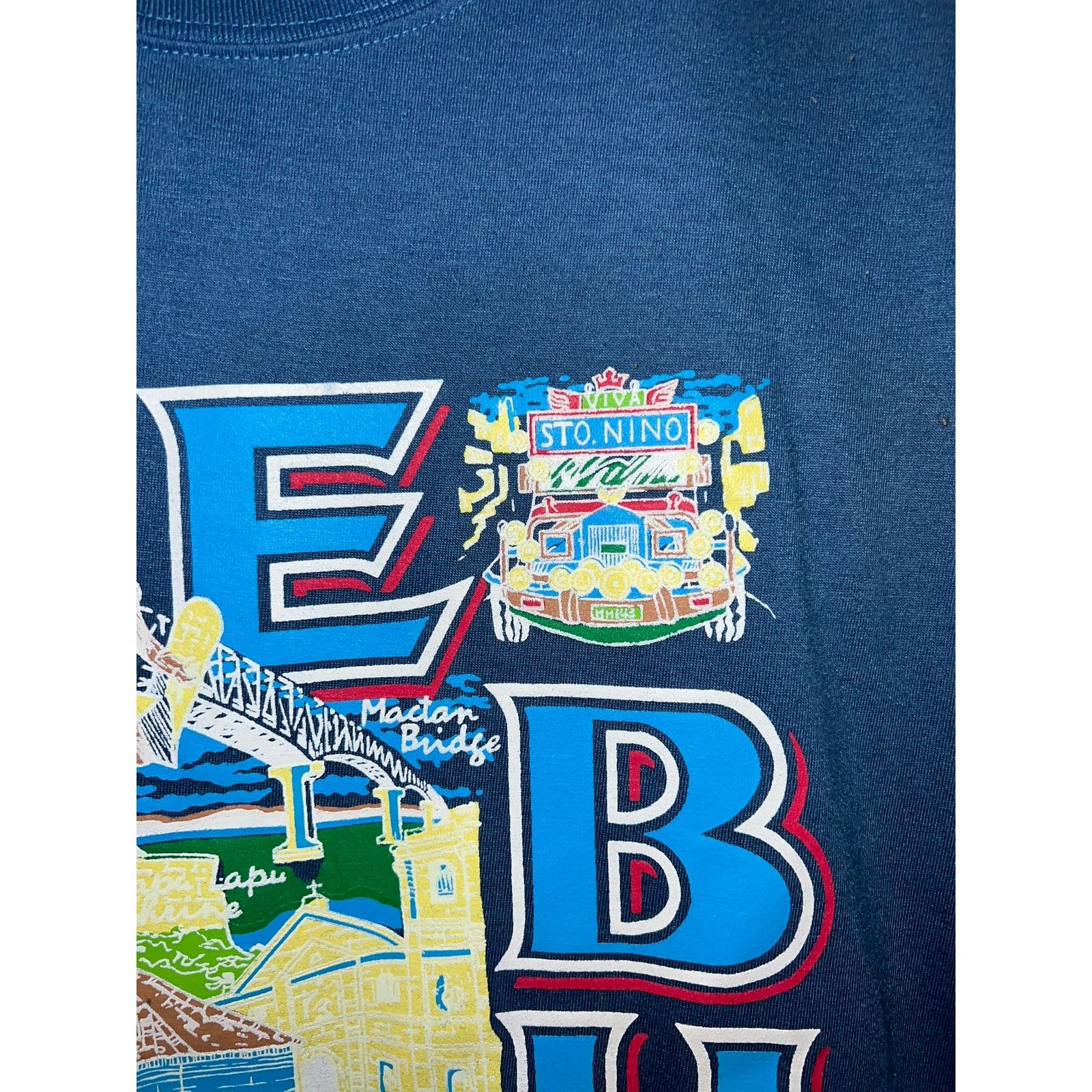 Vintage Vintage Philippines Shirt Cebu Sto. Nino Graphic Blue Tee M Size US M / EU 48-50 / 2 - 4 Thumbnail