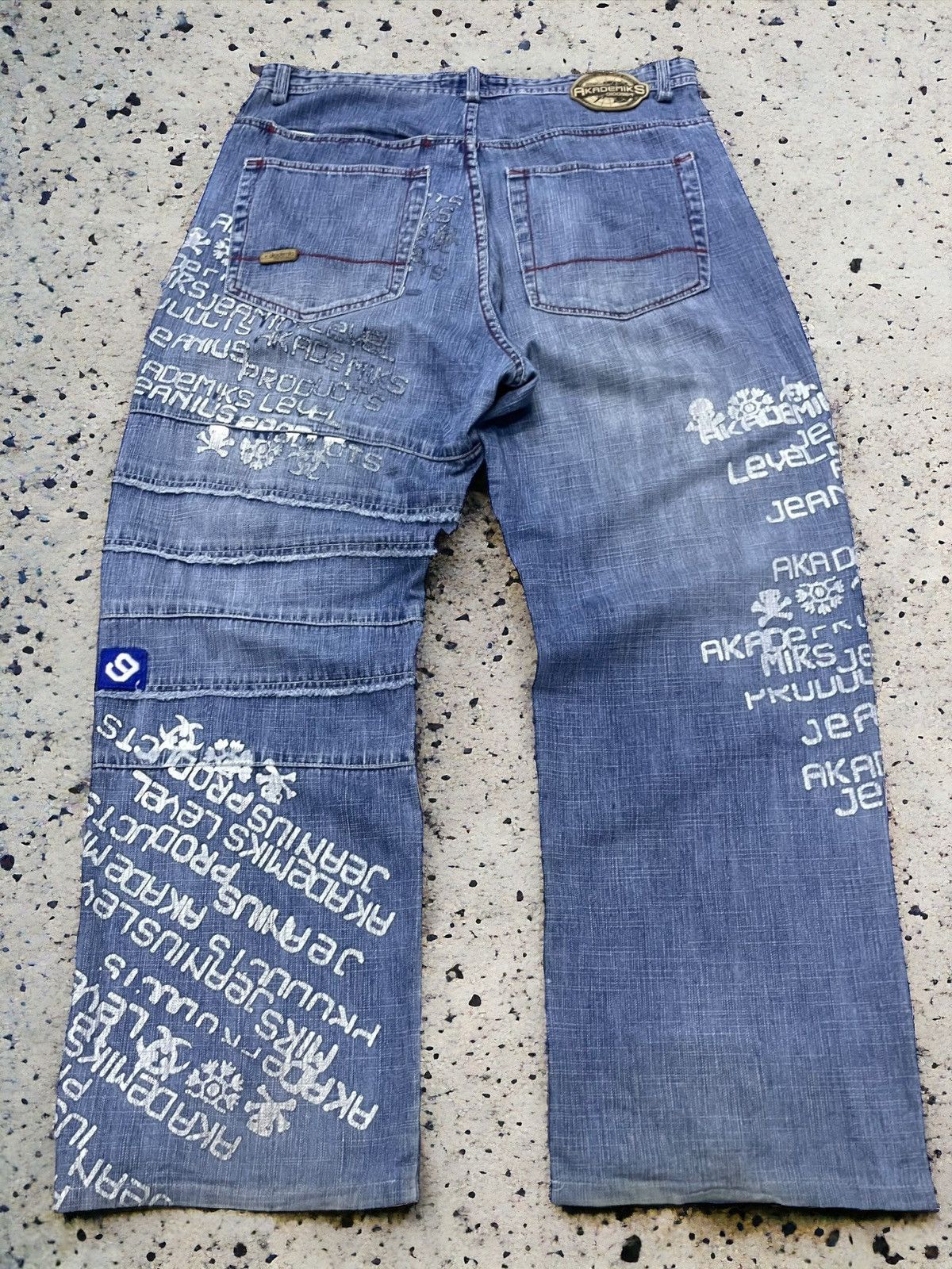 Akademiks × JNCO × Southpole Vintage Akademiks layered Paneled Poems Baggy Loose Jeans Size US 34 / EU 50 - 1 Thumbnail