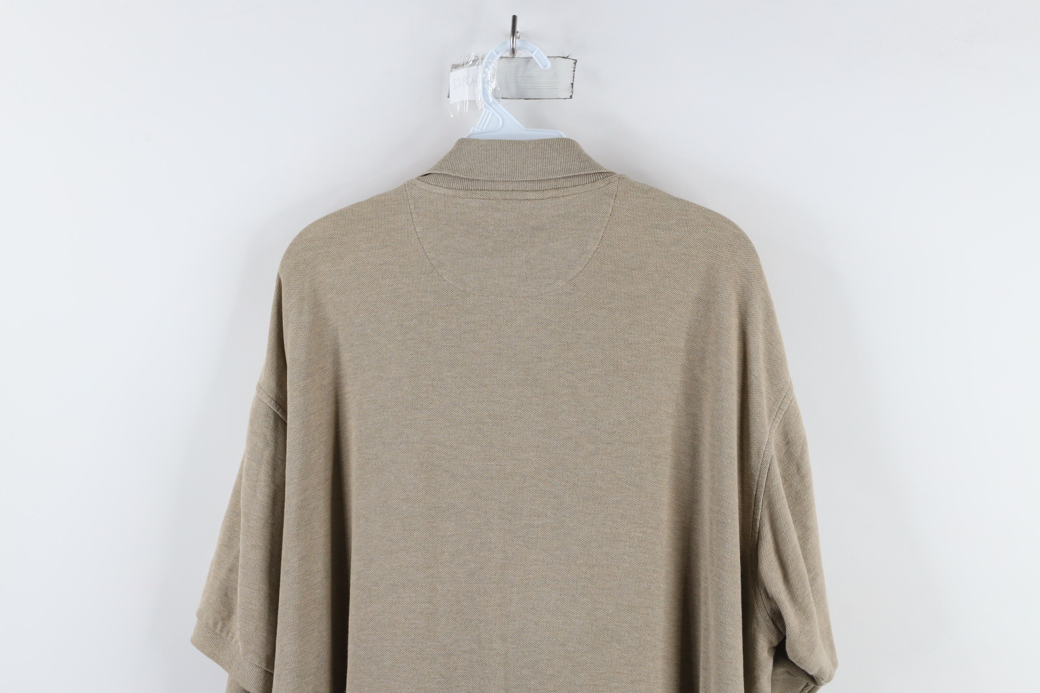 Vintage Vintage 90s Streetwear Blank Pique Cotton Polo Shirt Beige Size US XL / EU 56 / 4 - 11 Thumbnail