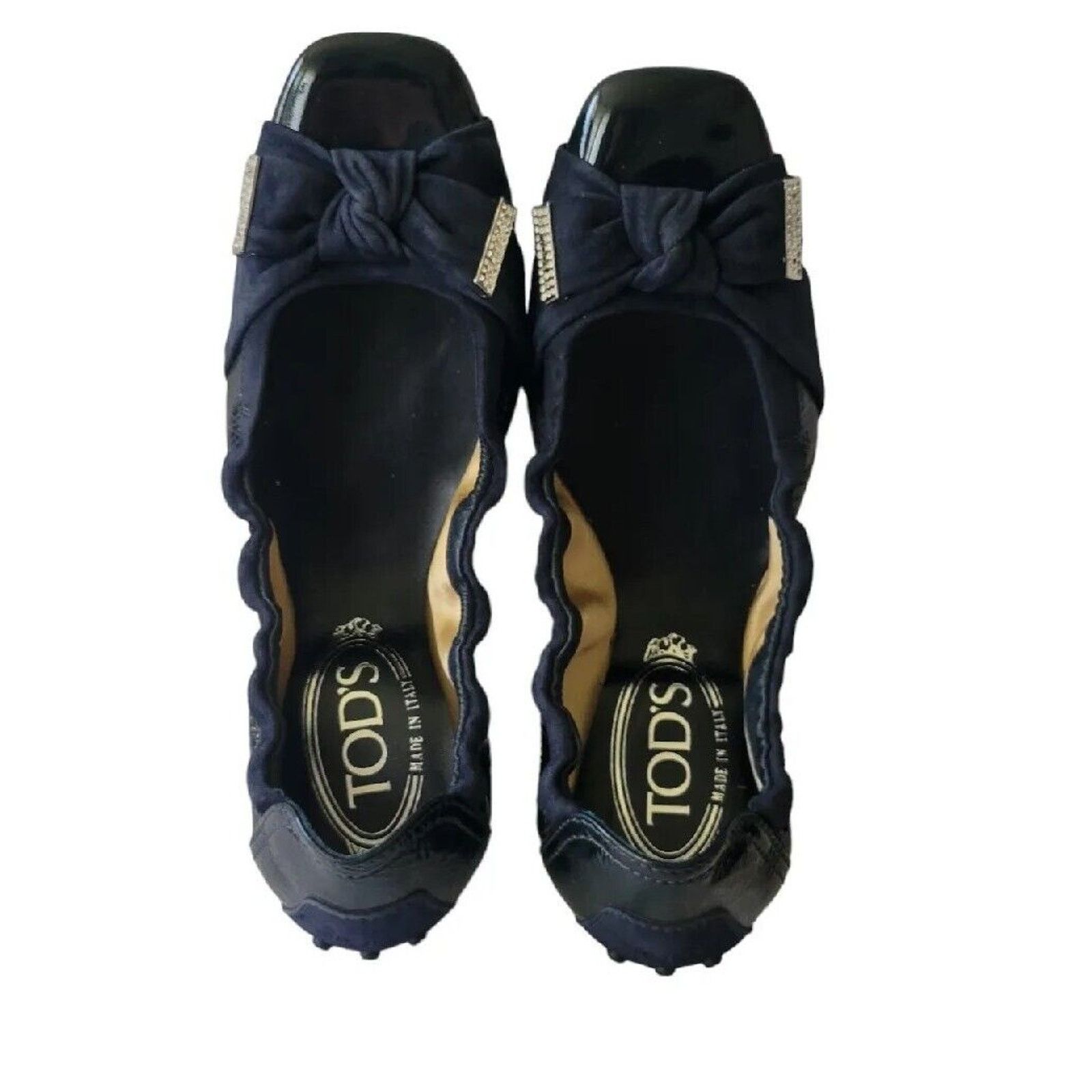 Tod's TOD'S Womens Blue Suede Ballerina Flat Shoes Size EU 35.5 Size US 5.5 / IT 35.5 - 4 Thumbnail