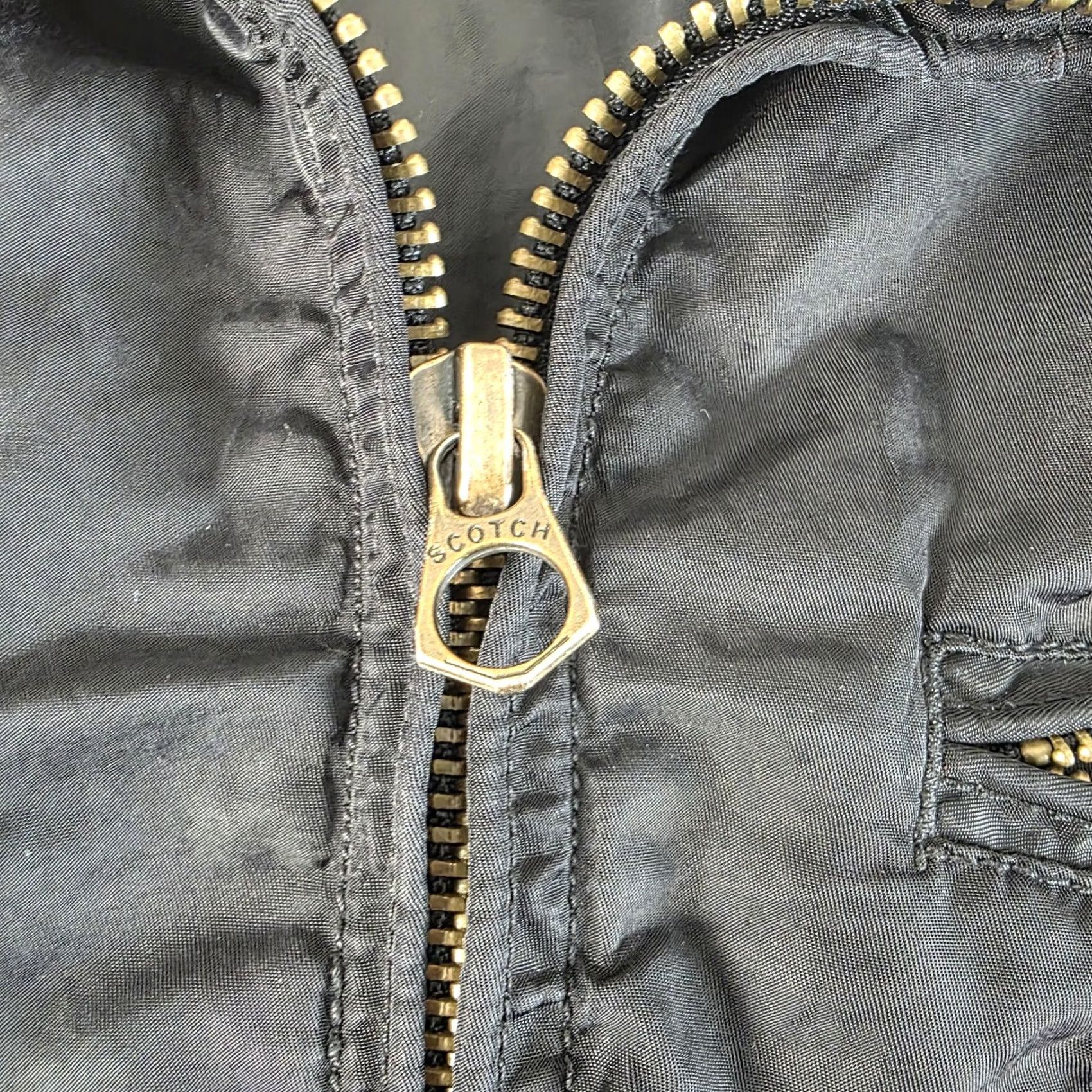 J Brand VINTAGE Scotch Bomber Jacket Navy Black G-1 Patch Nylon Mens M Size US M / EU 48-50 / 2 - 5 Thumbnail
