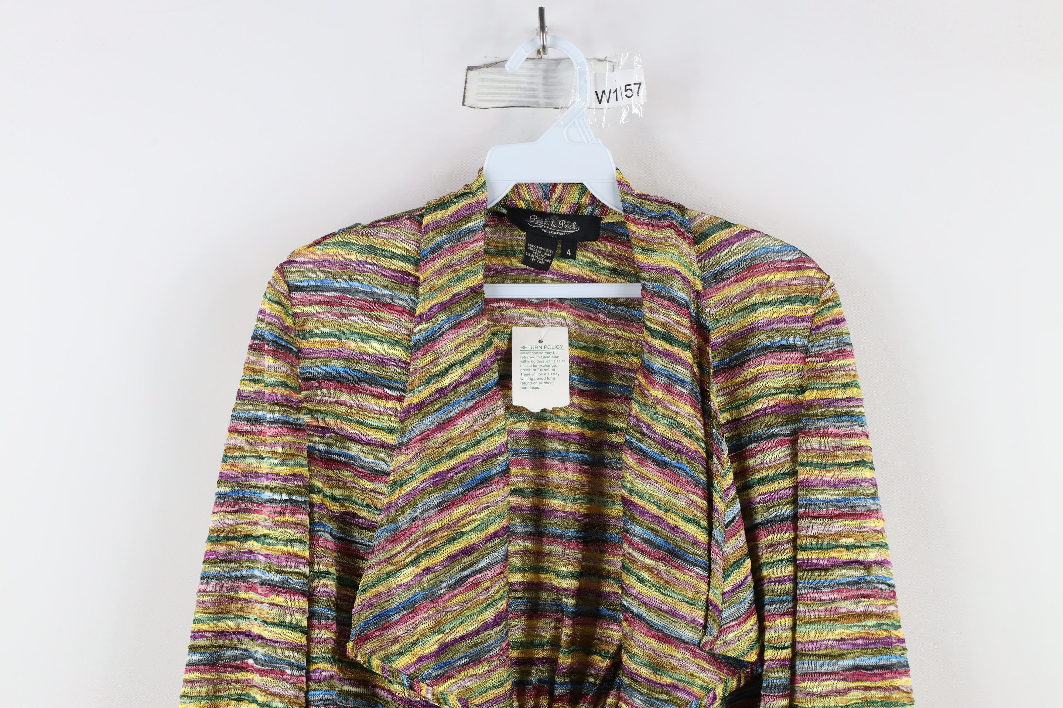 Vintage Deadstock Vintage 90s Style Knit Open Front Cardigan Sweater Size S / US 4 / IT 40 - 2 Thumbnail