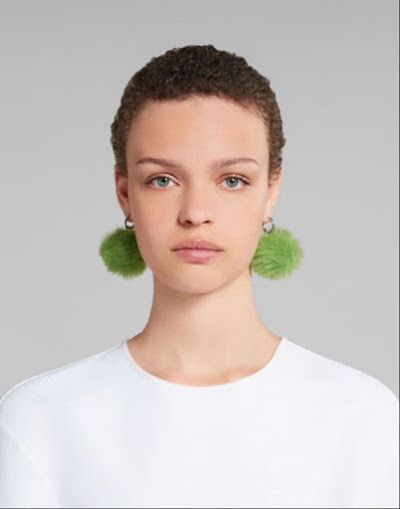 Marni o1w1db10125 Size:OS/ Pom Earrings in Green Size ONE SIZE - 2 Thumbnail