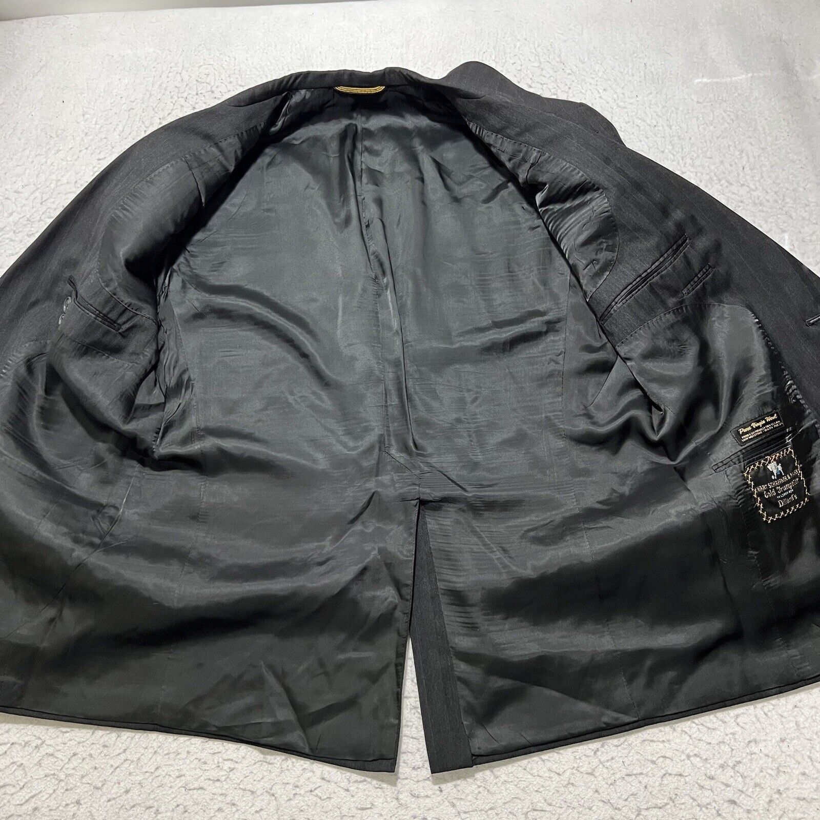 Hart Schaffner Marx Vintage Hart Schaffner Marx Gold Trumpeter Wool Suit Jacket Size 44R - 6 Thumbnail