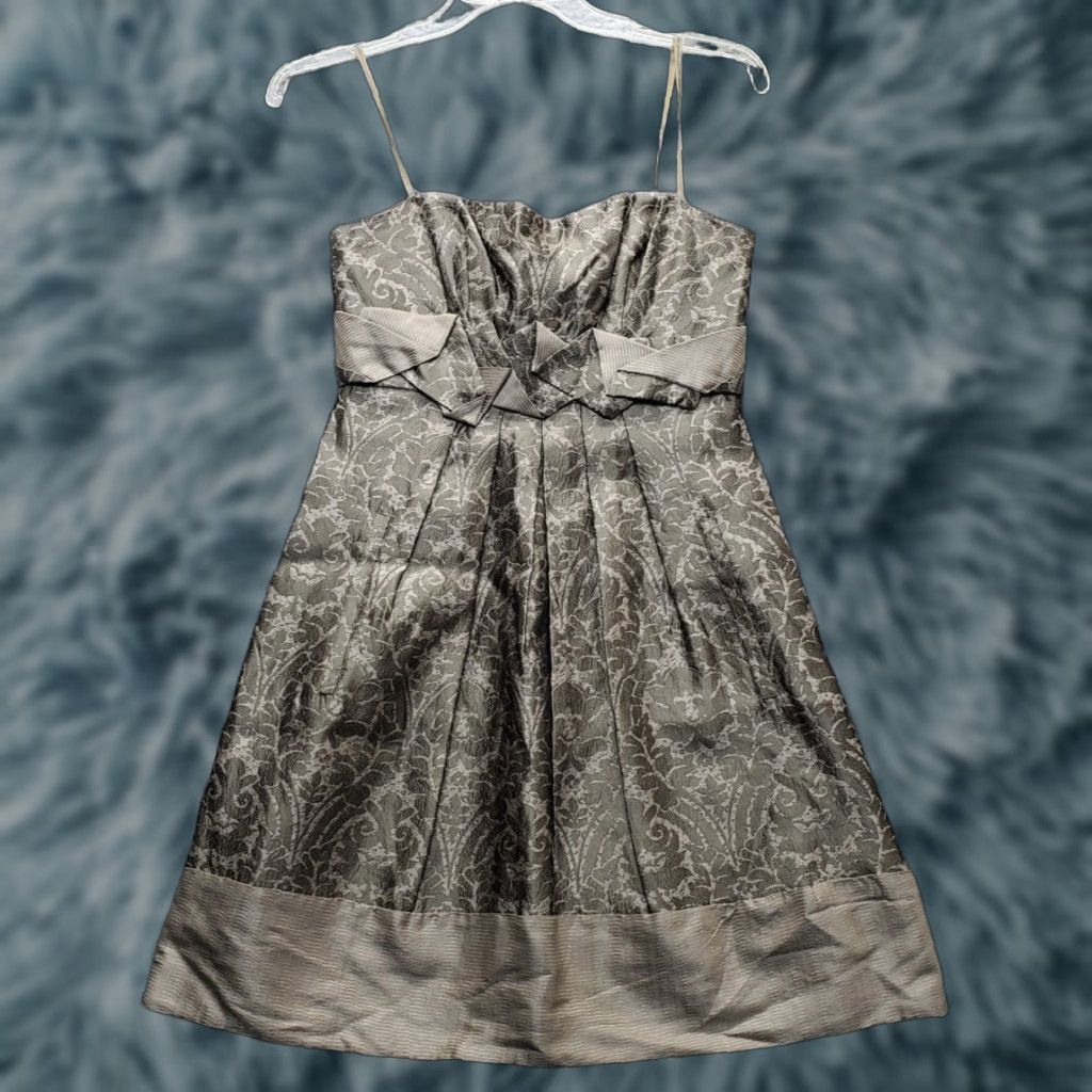 BCBGMAXAZRIA Strapless Dress Womens Size 2 Blue Multicolor Silk Lined  Pleated Waist Back Zip Dress - www.skdojo.org