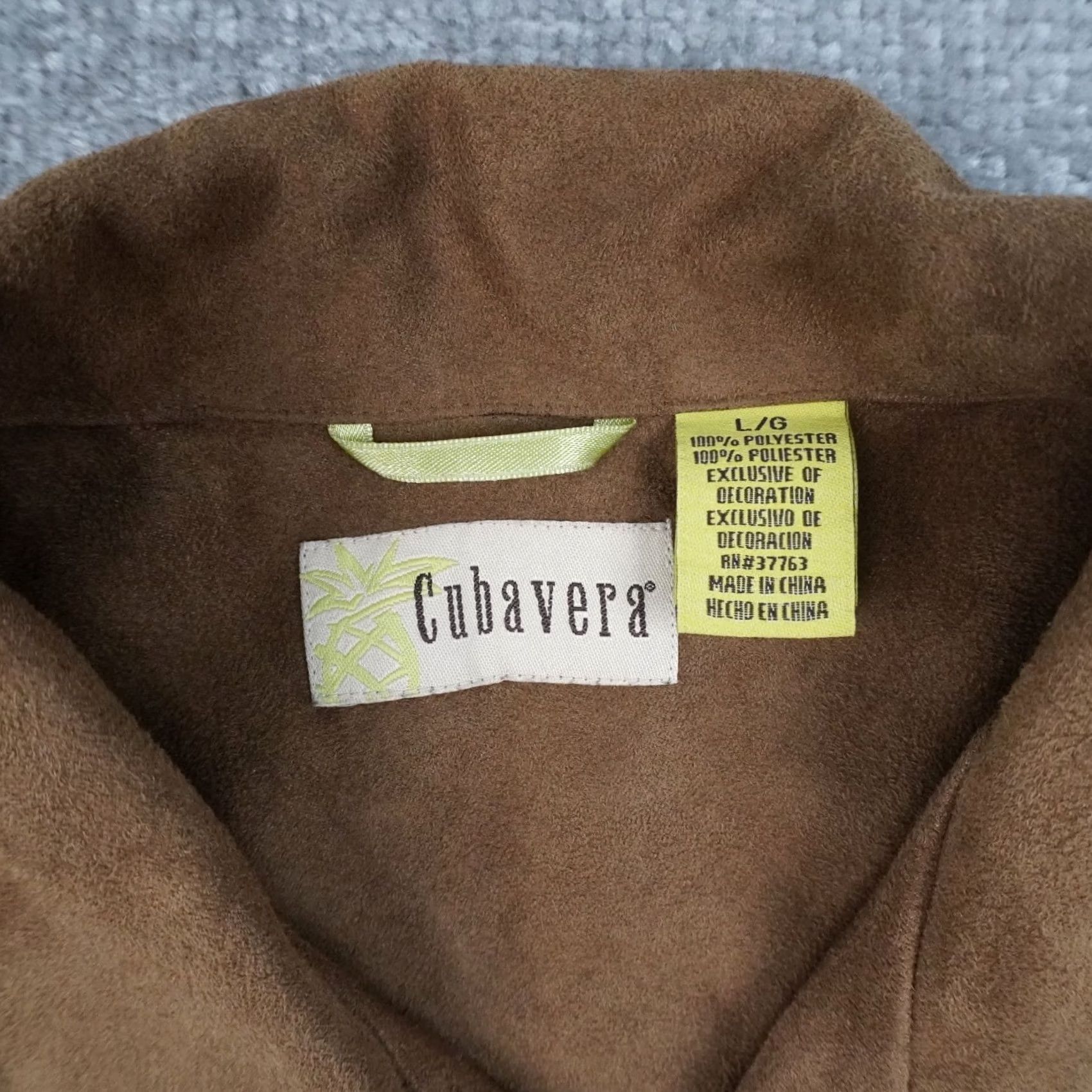 Cubavera Cubavera Shirt Mens L Brown Faux Suede Long Sleeve Collared Button Down Size US L / EU 52-54 / 3 - 5 Thumbnail