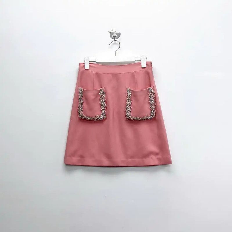 Miu Miu Miu Miu Pink A-line Mini Skirt 0089 Size 26" / US 2 / IT 38 - 1 Thumbnail