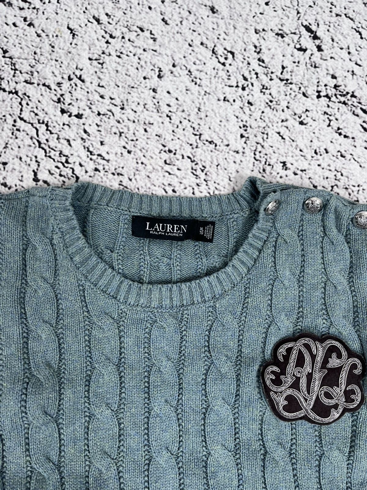 Ralph Lauren Black Label Vintage Y2K Ralph Lauren Black Tag Cable Knit Logo Sweater Size XL / US 12-14 / IT 48-50 - 5 Thumbnail