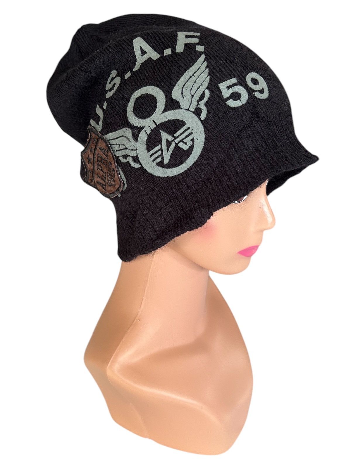 Japanese Brand × Kapital × Vintage U.S.A.F Alpha Industries Big Beanie Hats Size ONE SIZE - 1 Thumbnail