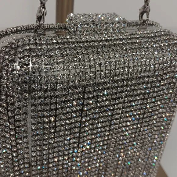 Jimmy Choo Jimmy Choo Micro Cloud Silver Crystal Mini Bag with Fringe Size ONE SIZE - 8 Thumbnail
