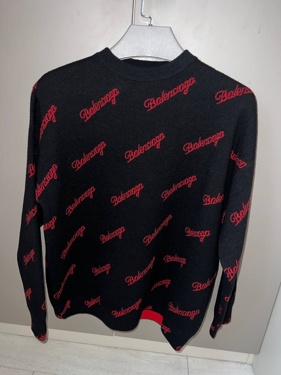 Balenciaga Balenciaga Logo-Intarsia Wool Jumper Size US S / EU 44-46 / 1 - 1 Thumbnail